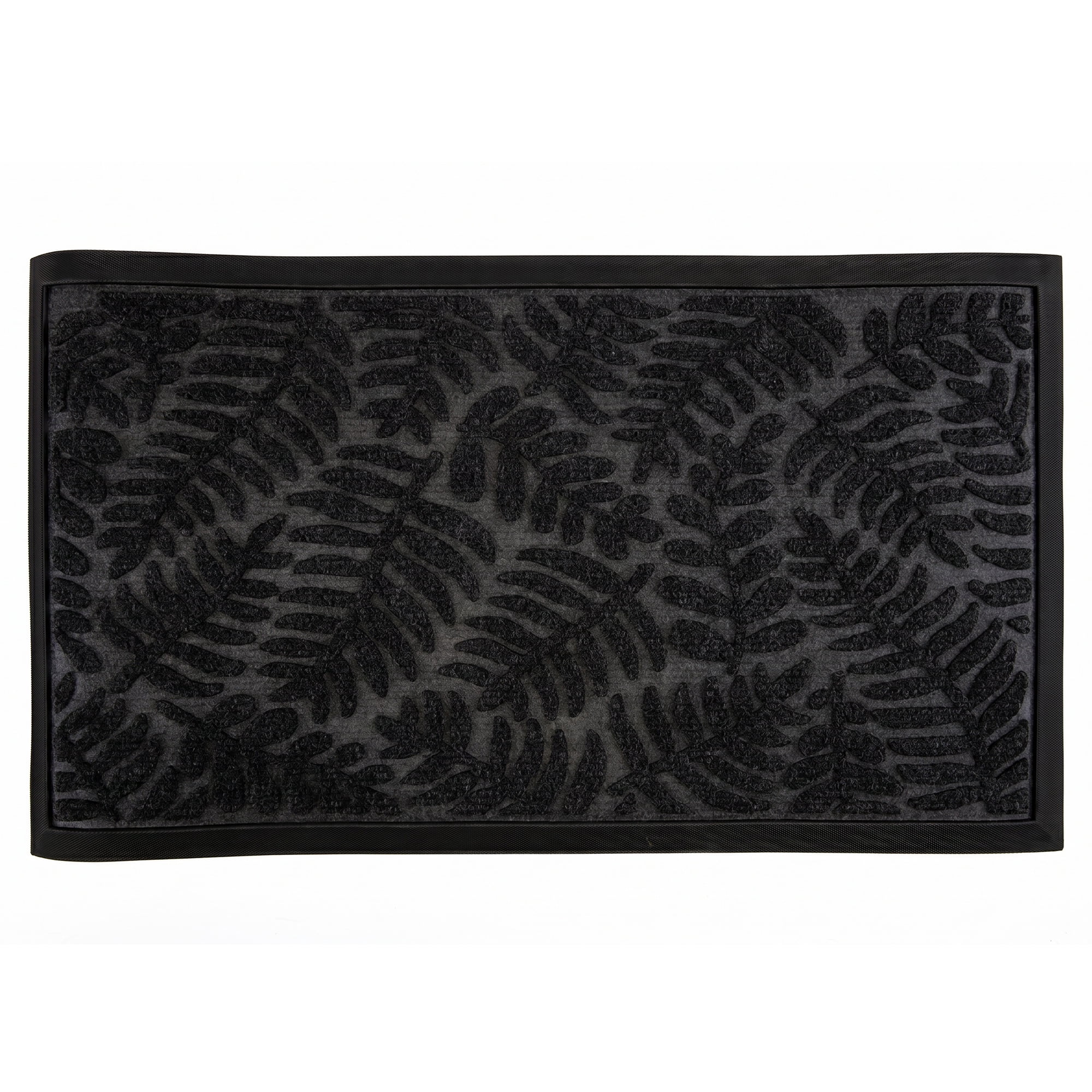 Unique Bargains Low-Profile Doormat Waterproof Non-Slip Geometric Scraper Gray 30" x 18"