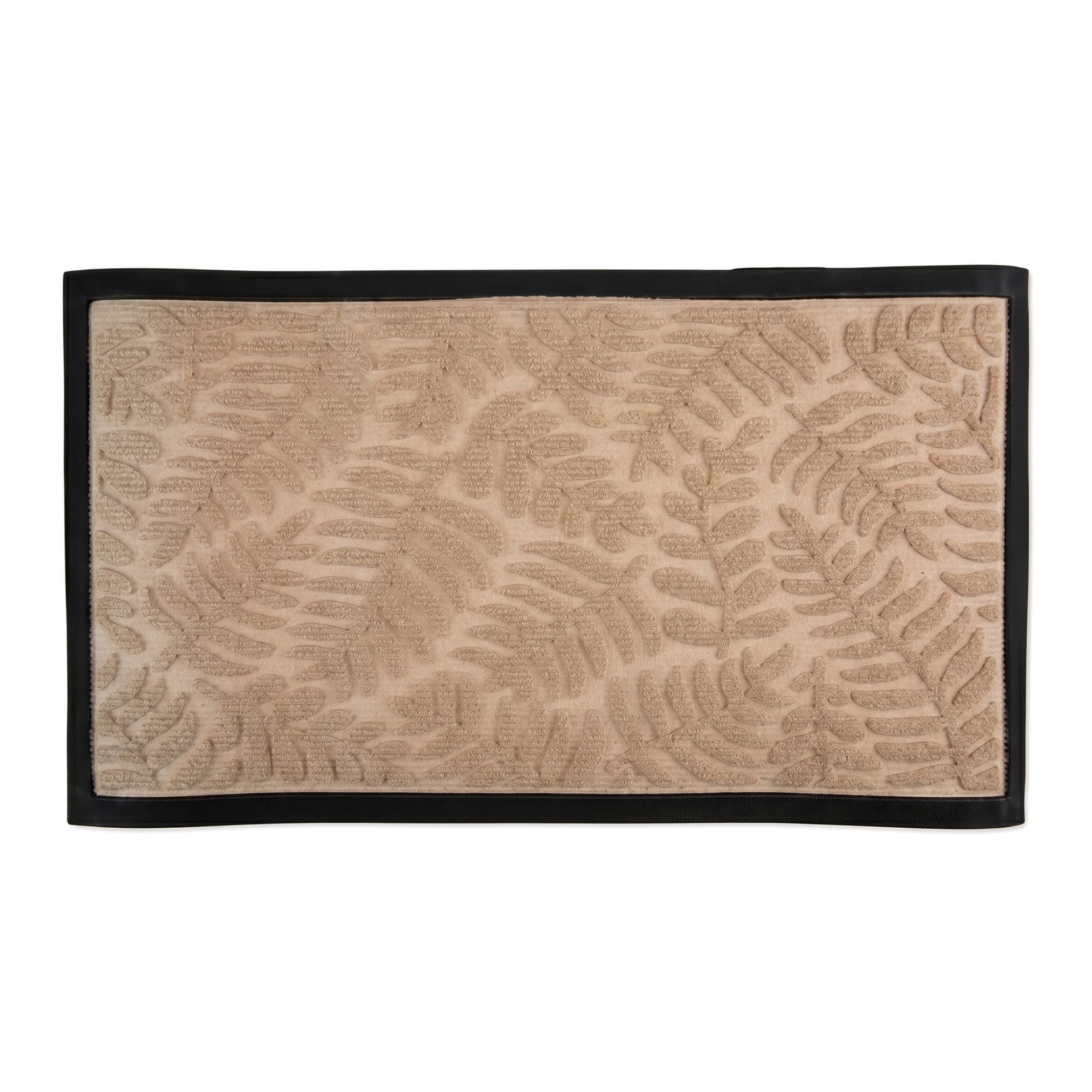 Unique Bargains Low-Profile Doormat Waterproof Non-Slip Geometric Scraper Khaki 30" x 18"