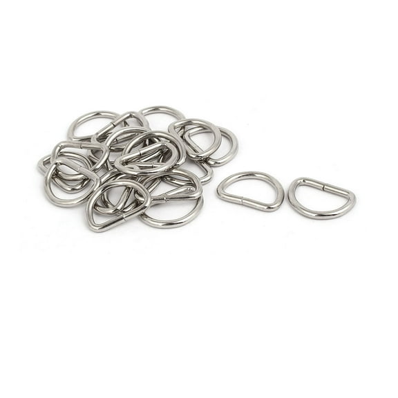 Unique Bargains Luggage Bag D Shaped Loop Ring Buckle Fastener for 0.79'' Width Strap Belt 20pcs