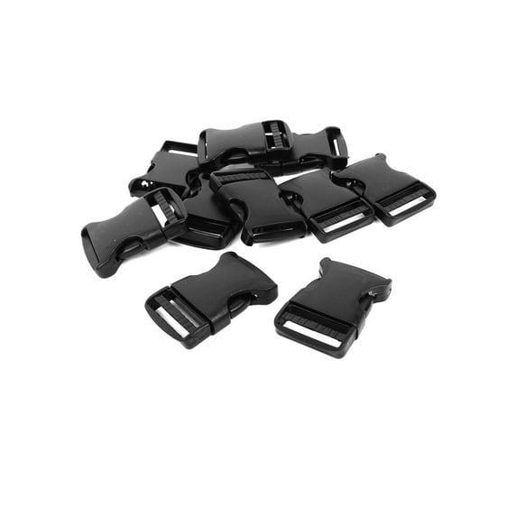 Unique Bargains Luggage Case Backpack Black Hard Plastic Quick Release Buckles 10 Pcs