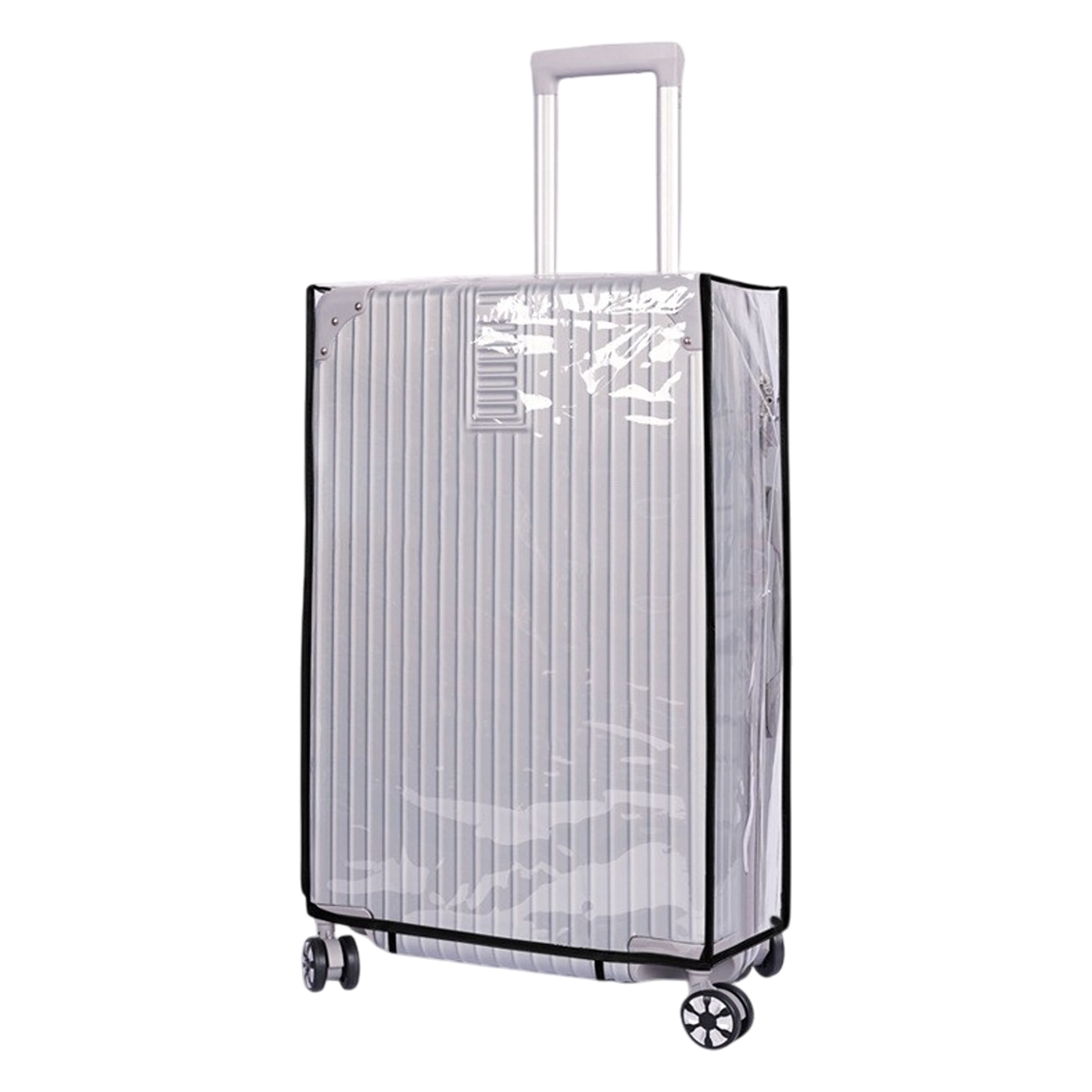 Unique Bargains Luggage Cover Protectors Transparent Sleeve Waterproof Clear Black 24"