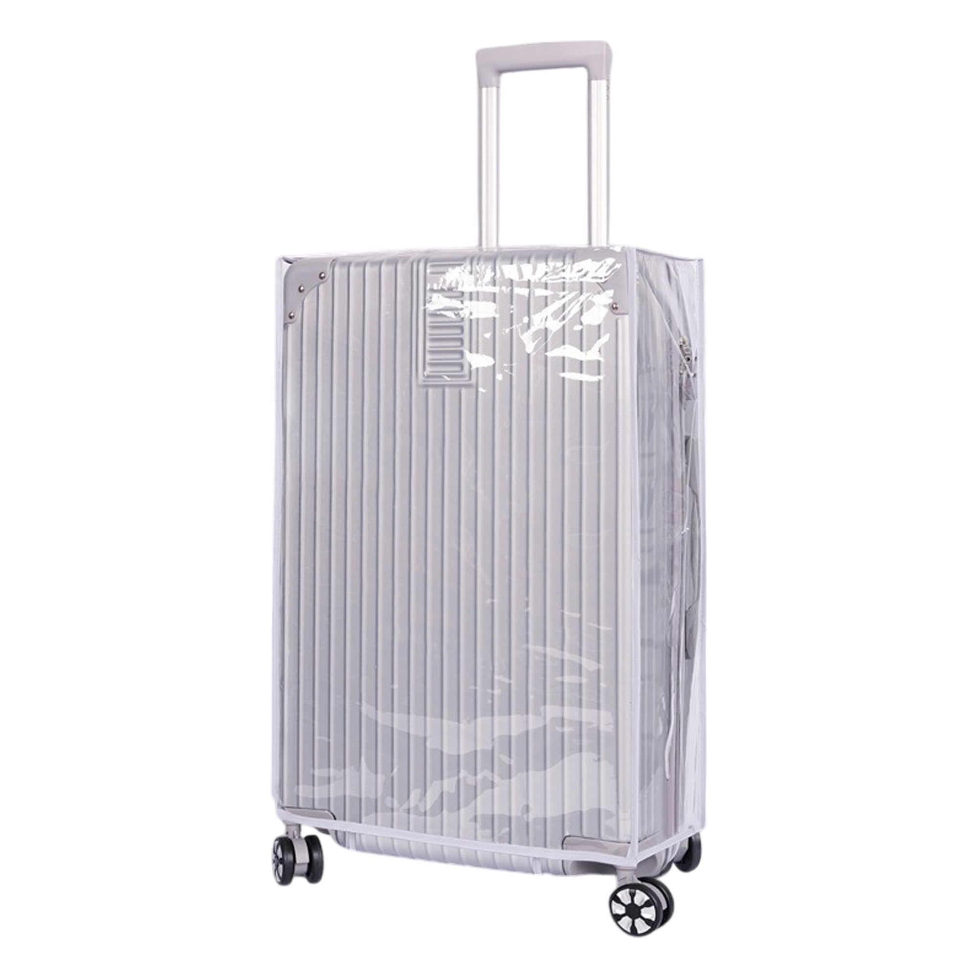Unique Bargains Luggage Cover Protectors Transparent Sleeve Waterproof Clear Grey 22"