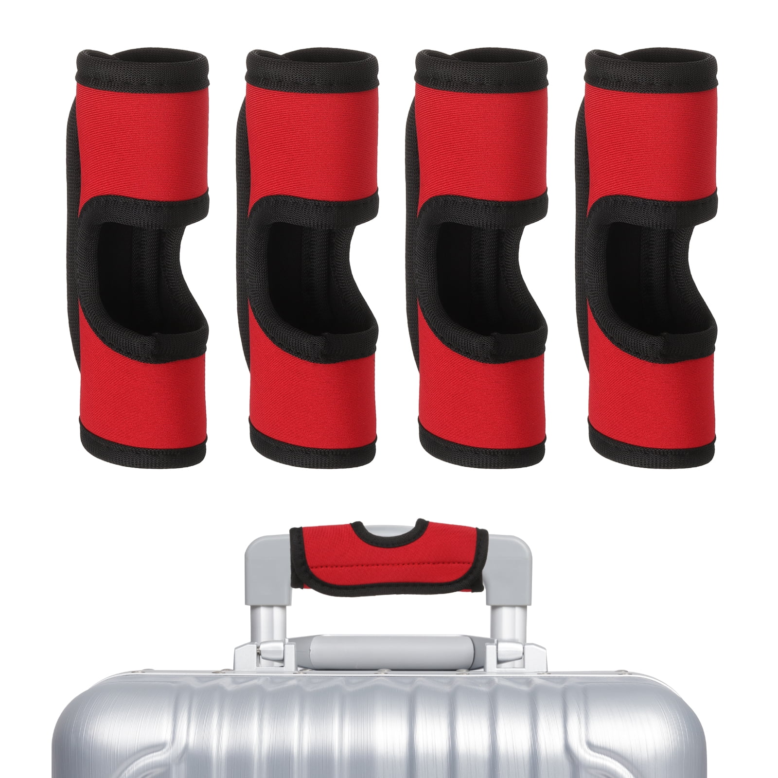 Unique Bargains Luggage Handle Wrap Hollow Neoprene for Travel Bag Red
