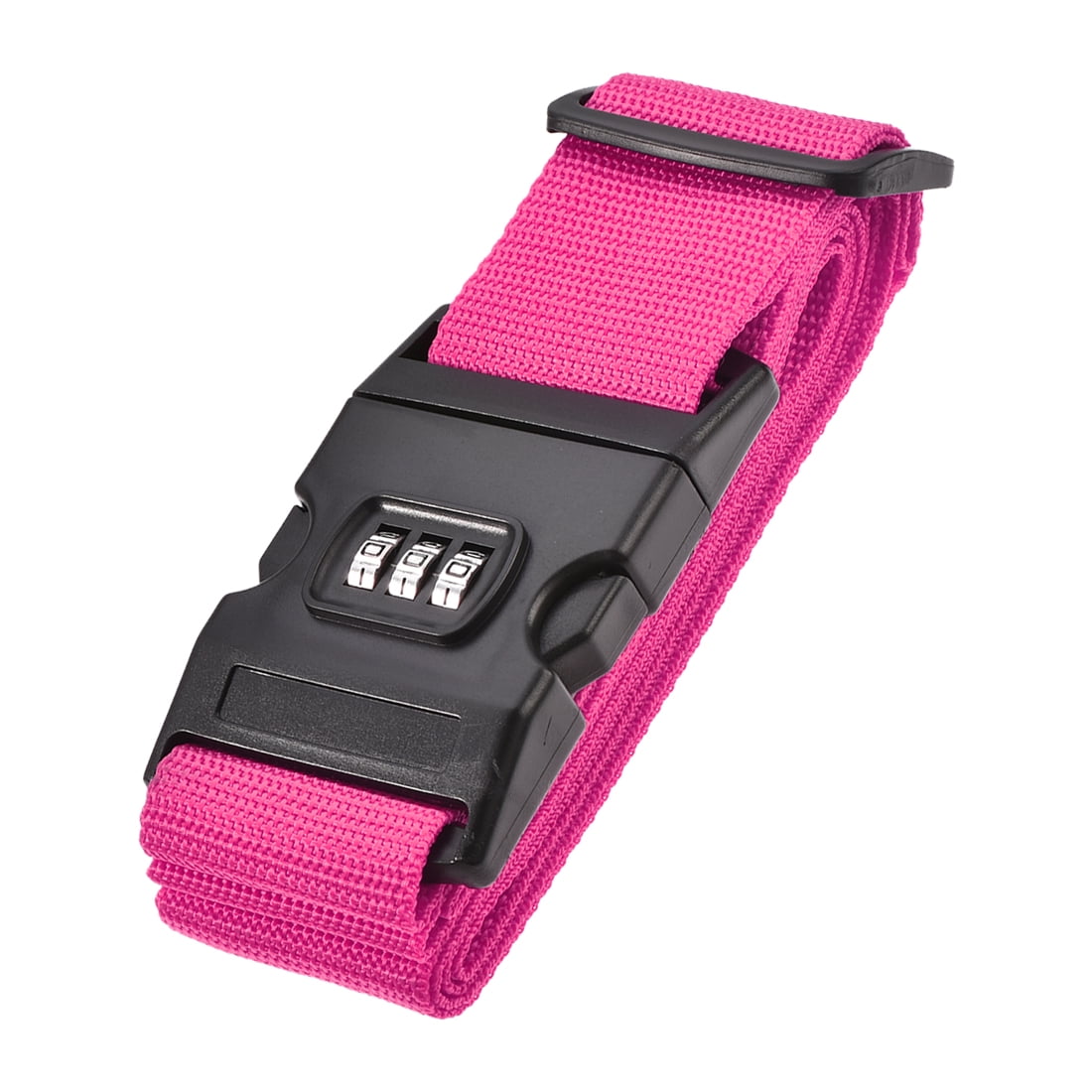 Unique Bargains Luggage Strap with Buckle Lock Adjustable Travel Packing Rose Red