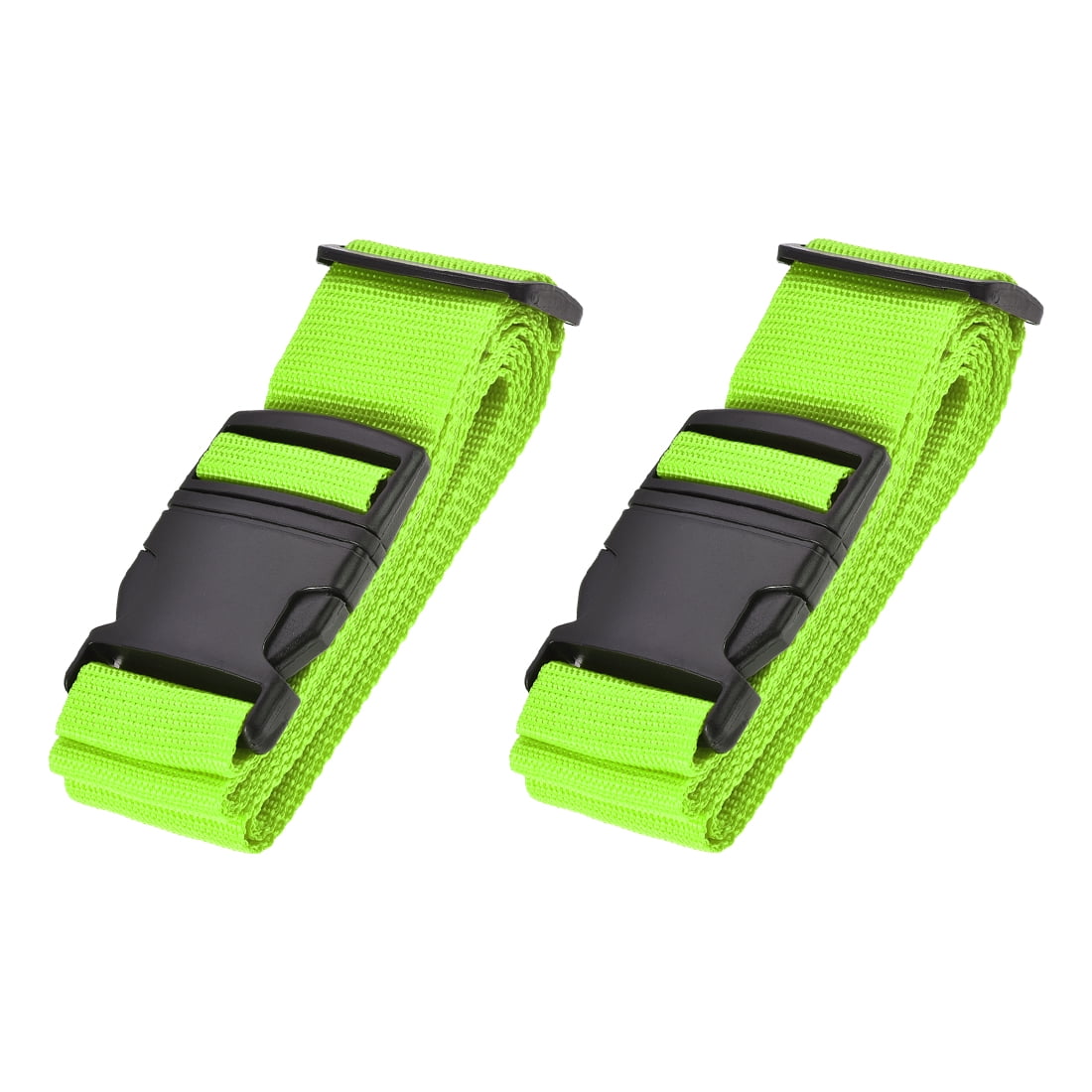 Unique Bargains Luggage Straps Belts with Buckle Label Adjustable Bag Packing Accessories Light Green