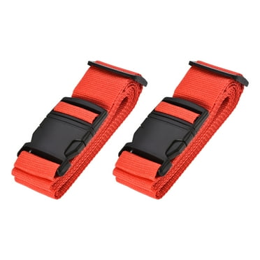 Unique Bargains Luggage Straps Belts with Buckle Label Adjustable Bag Packing Accessories Red