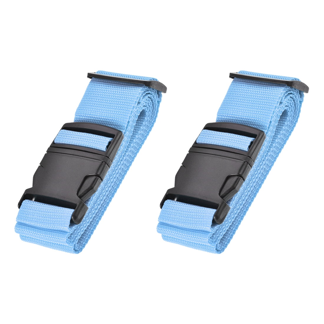 Unique Bargains Luggage Straps Belts with Buckle Label Adjustable Bag Packing Accessories Sky Blue