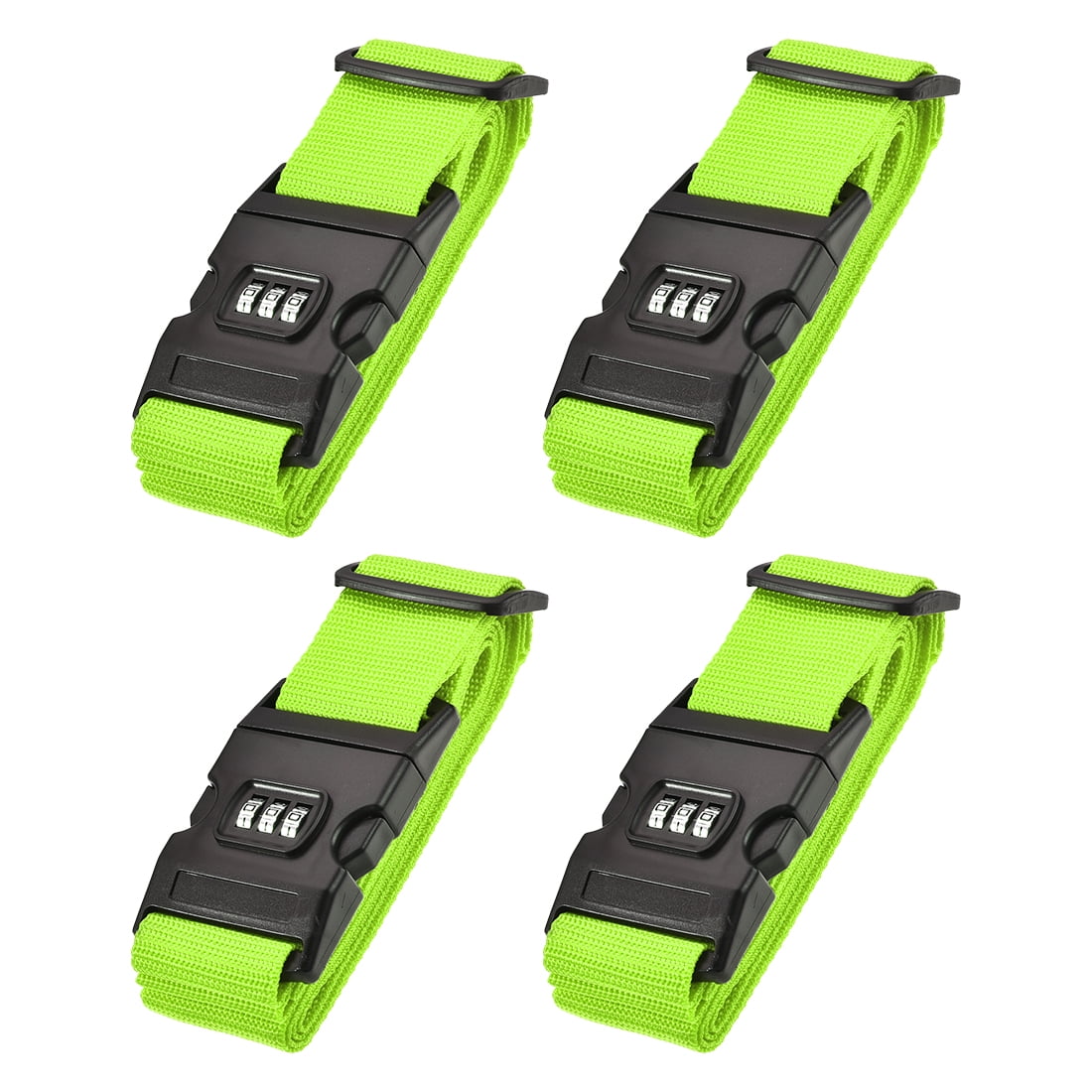 Unique Bargains Luggage Straps Suitcase Belts with Buckle Adjustable Packing Accessories Light Green
