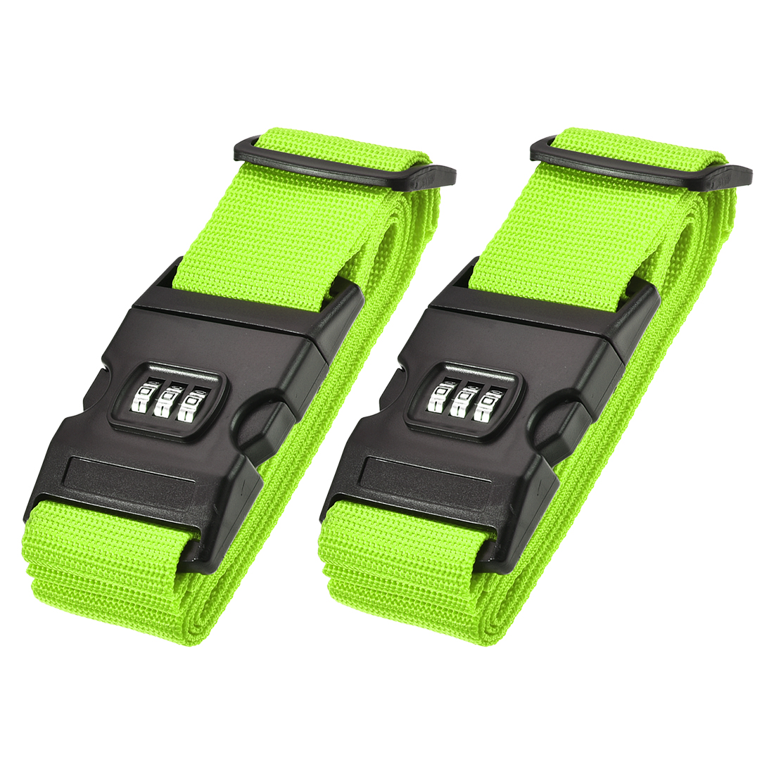 Unique Bargains Luggage Straps Suitcase Belts with Buckle PP Travel Packing Accessories Light Green