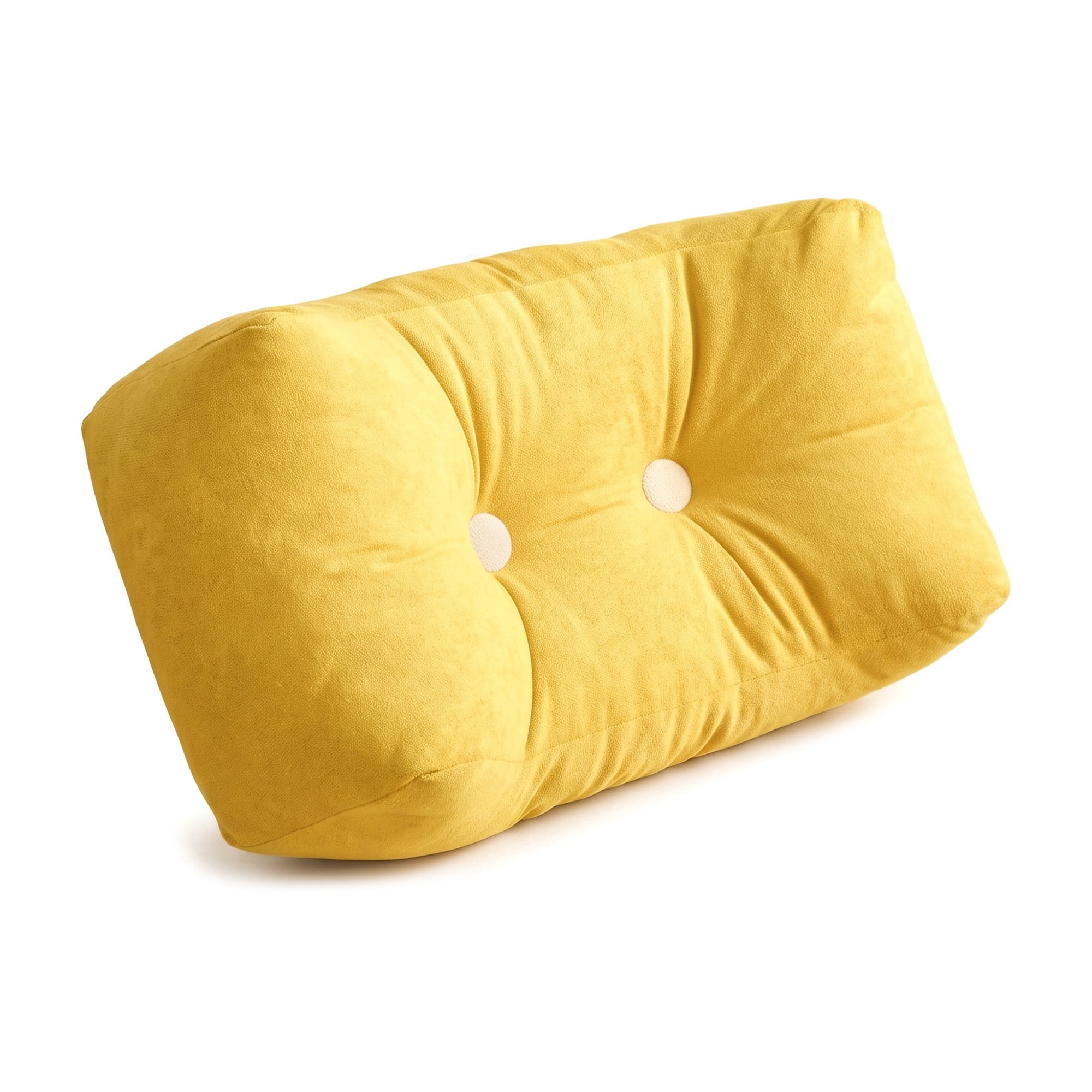 Unique Bargains Lumbar Support Pillow Cotton Back Support Mist Yellow 18.9" x 9.8" x 7.5"