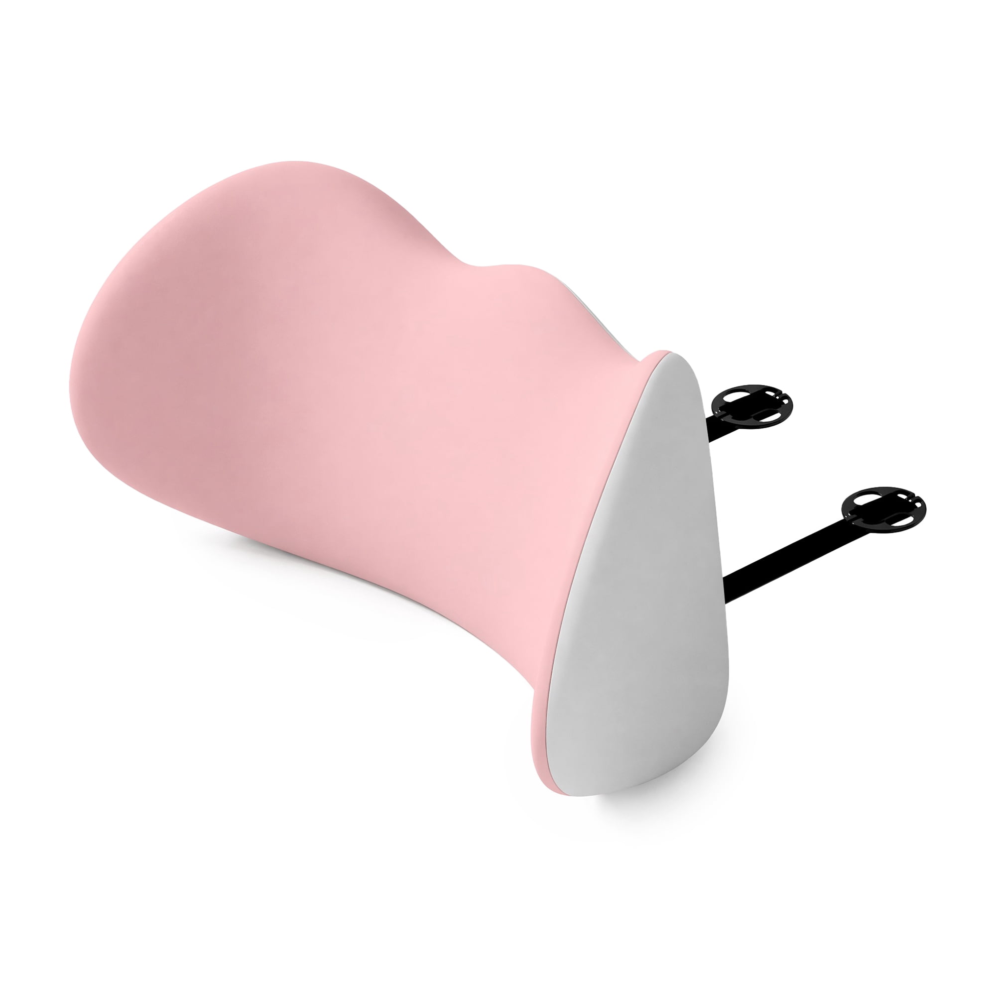 Unique Bargains Lumbar Support Pillow Cotton Back Support Pink Gray 17.3" x 4.3" x 7.5"