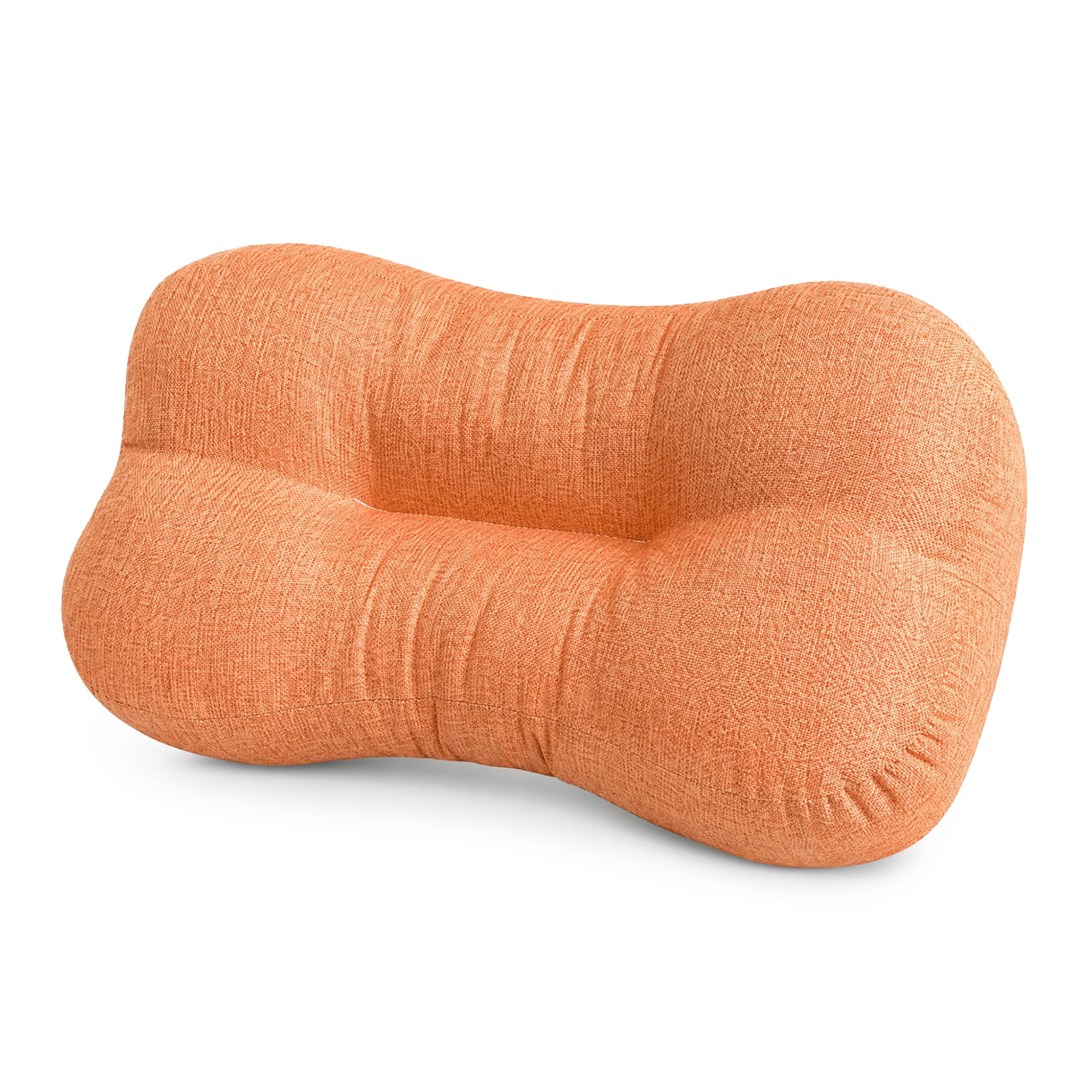 Unique Bargains Lumbar Support Pillow Flax Back Support Tangerine Red 18.9" x 10.6"