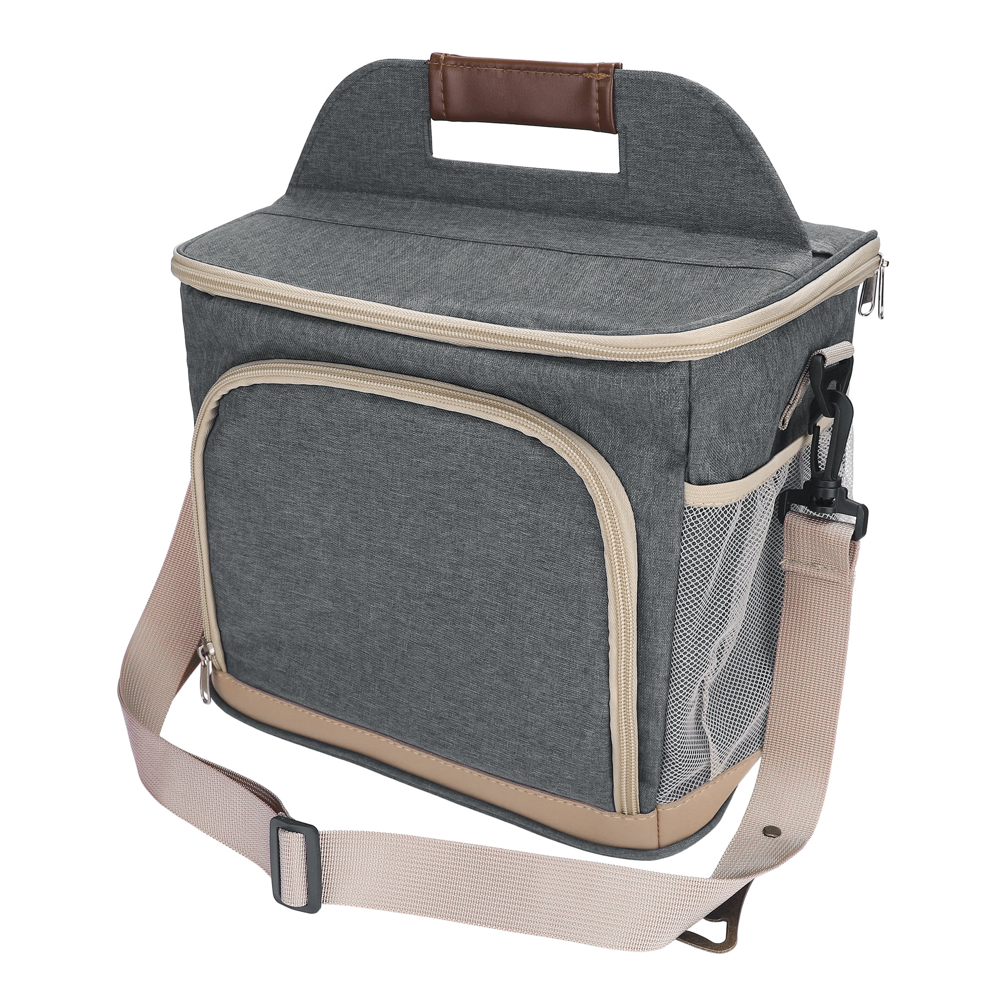 Unique Bargains Lunch Bag Insulated Lunch Bag with Adjustable Shoulder Strap Gray