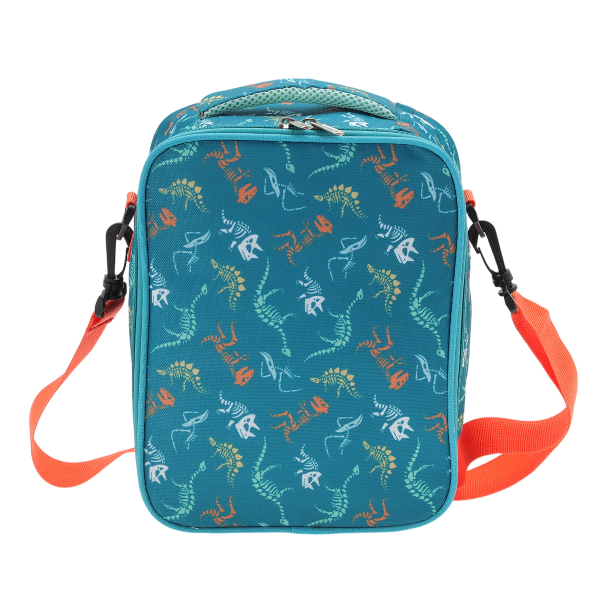 Unique Bargains Lunch Bag with Shoulder Strap 1 Pc Peacock Blue [Dinosaur]