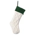 thumbnail image 1 of Unique Bargains Luxurious Cable-Knit Christmas Stocking White Green 18", 1 of 6