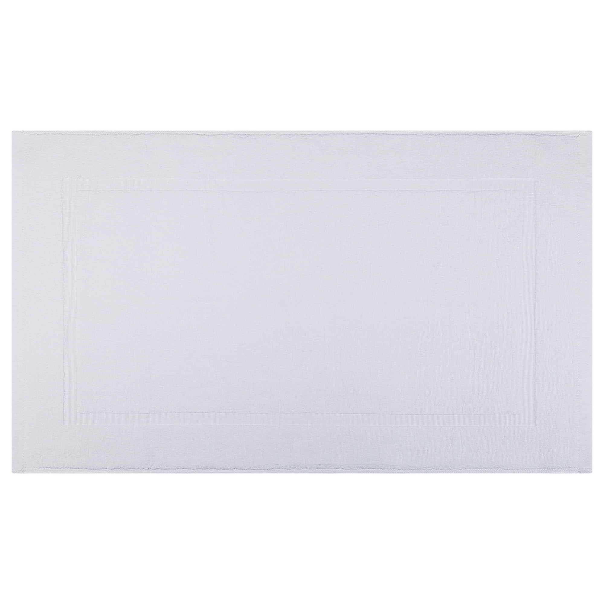Unique Bargains Luxurious Cotton Bath Rug with Geometric Square Pattern White 32"x20"