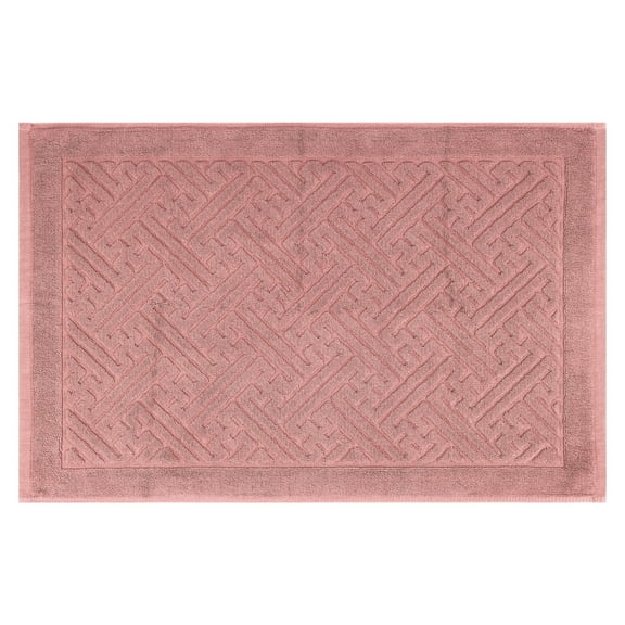 Unique Bargains Luxury Bath Mat Cotton Absorbent Hotel Spa Shower Floor Towel Pink