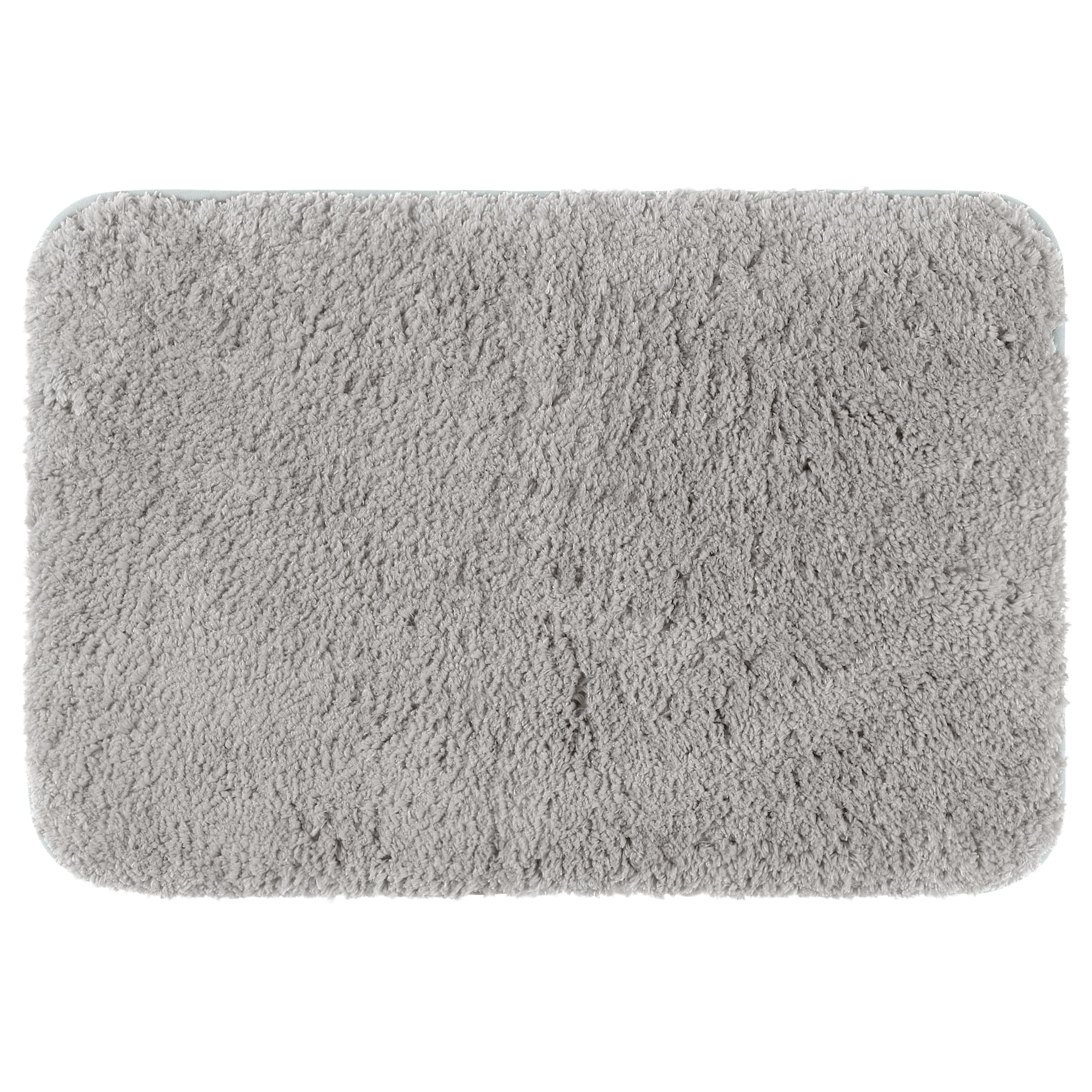 Unique Bargains Luxury Bath Mat Rug Solid Plush Shaggy Bath Carpet Light Grey 20"x32"