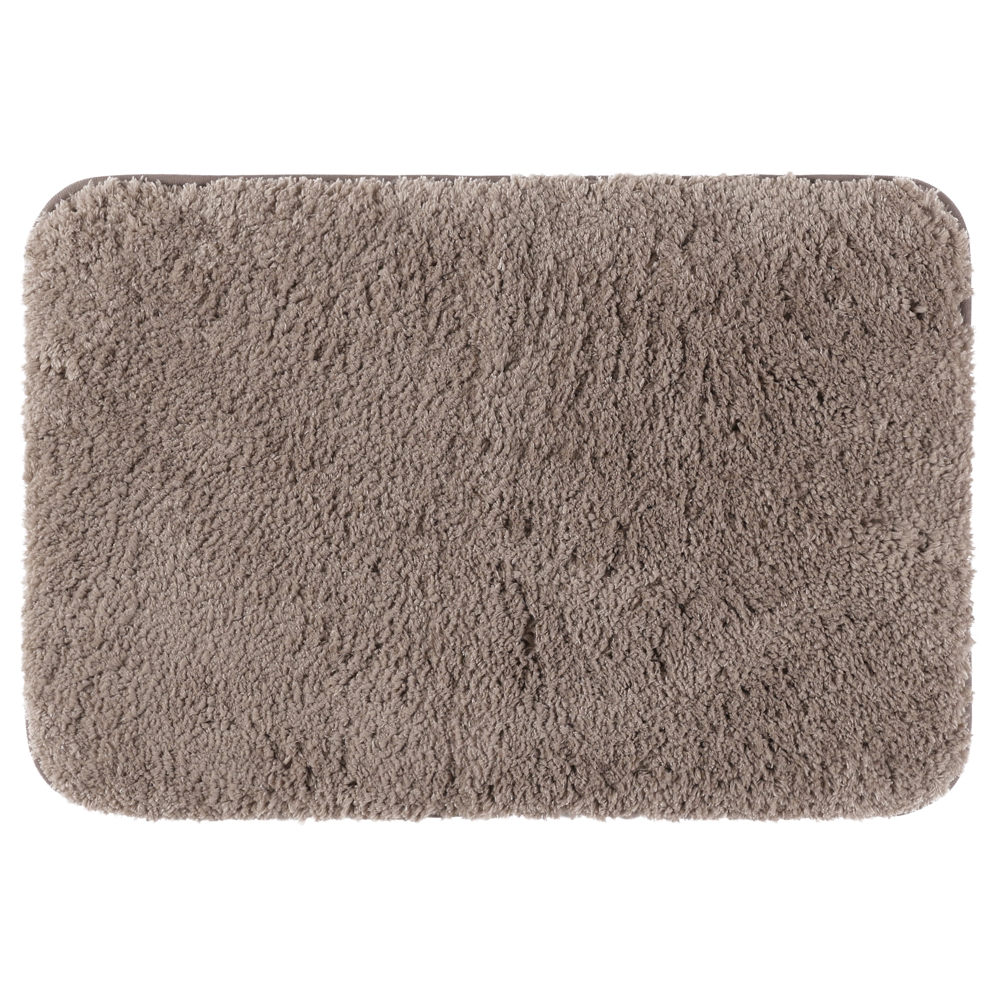 Unique Bargains Luxury Bath Mat Rug Solid Plush Shaggy Bath Carpet for Bathroom Floor Brown 16"x24"