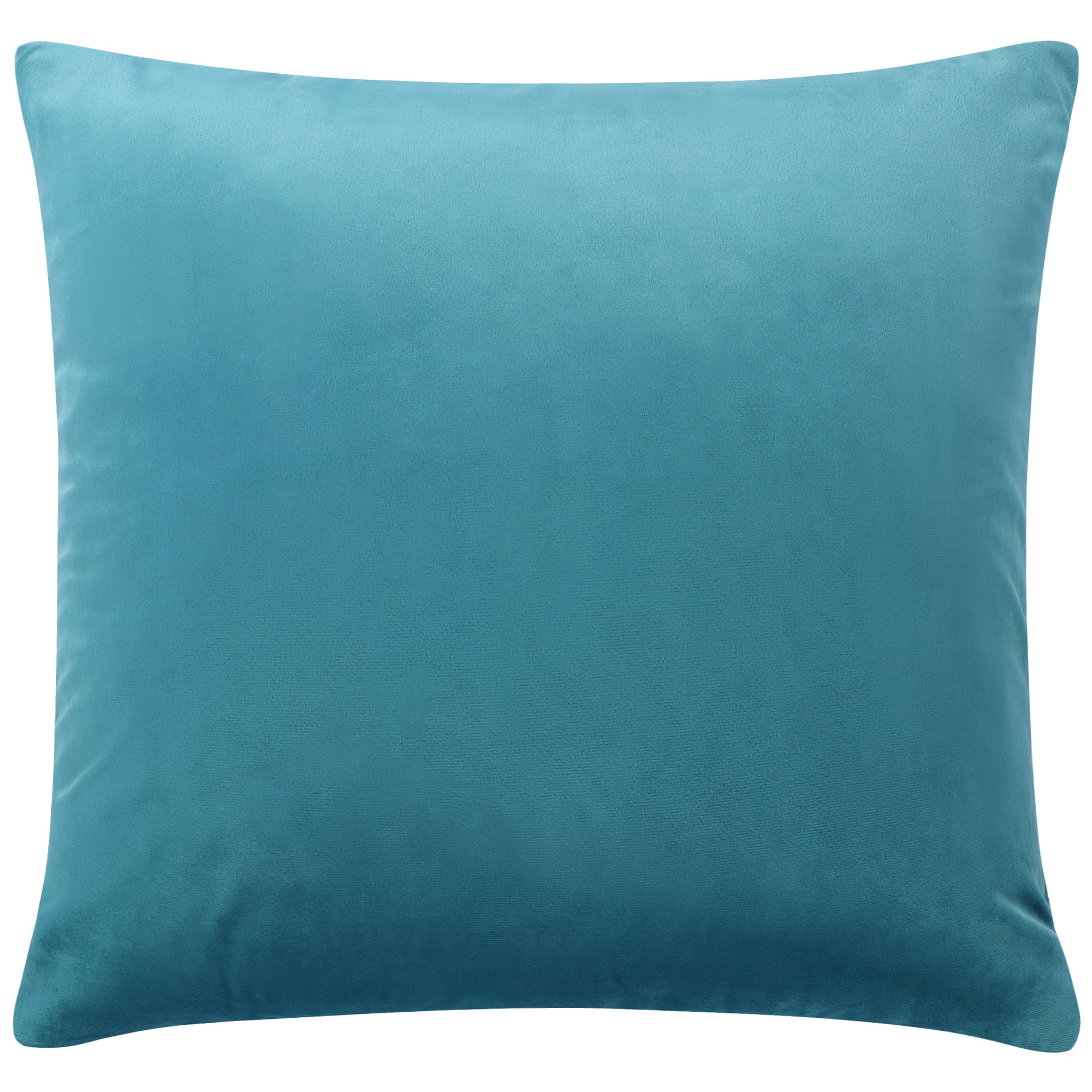 Unique Bargains Luxury Euro Velvet Square Decorative Throw Pillow Cover, 18" x 18" Teal Blue