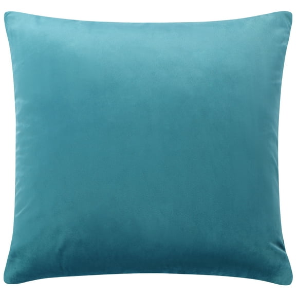 Unique Bargains Luxury Euro Velvet Square Decorative Throw Pillow Cover, 18" x 18" Teal Blue