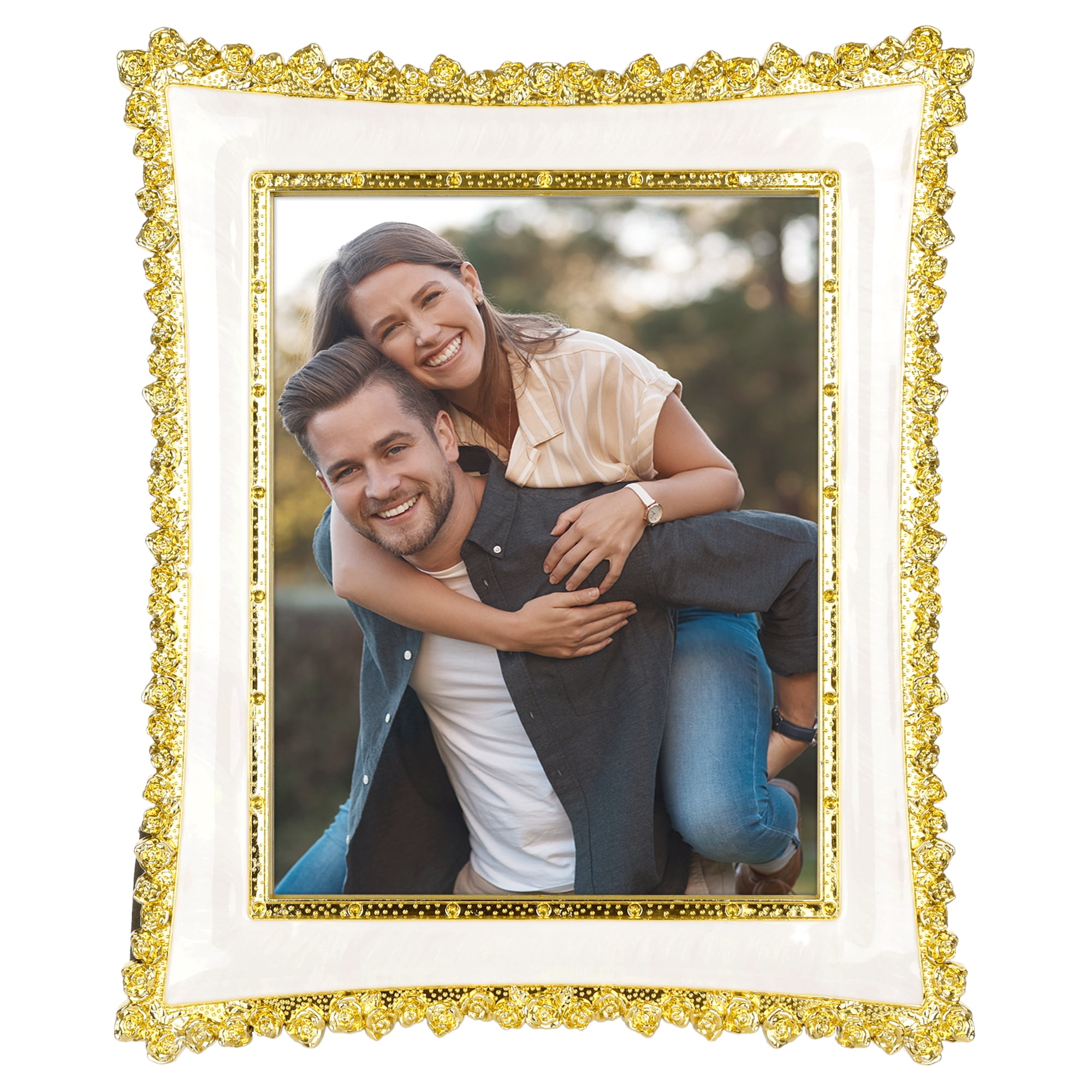 Unique Bargains Luxury Picture Frame Retro Plated Photo Frames Gold 7x10