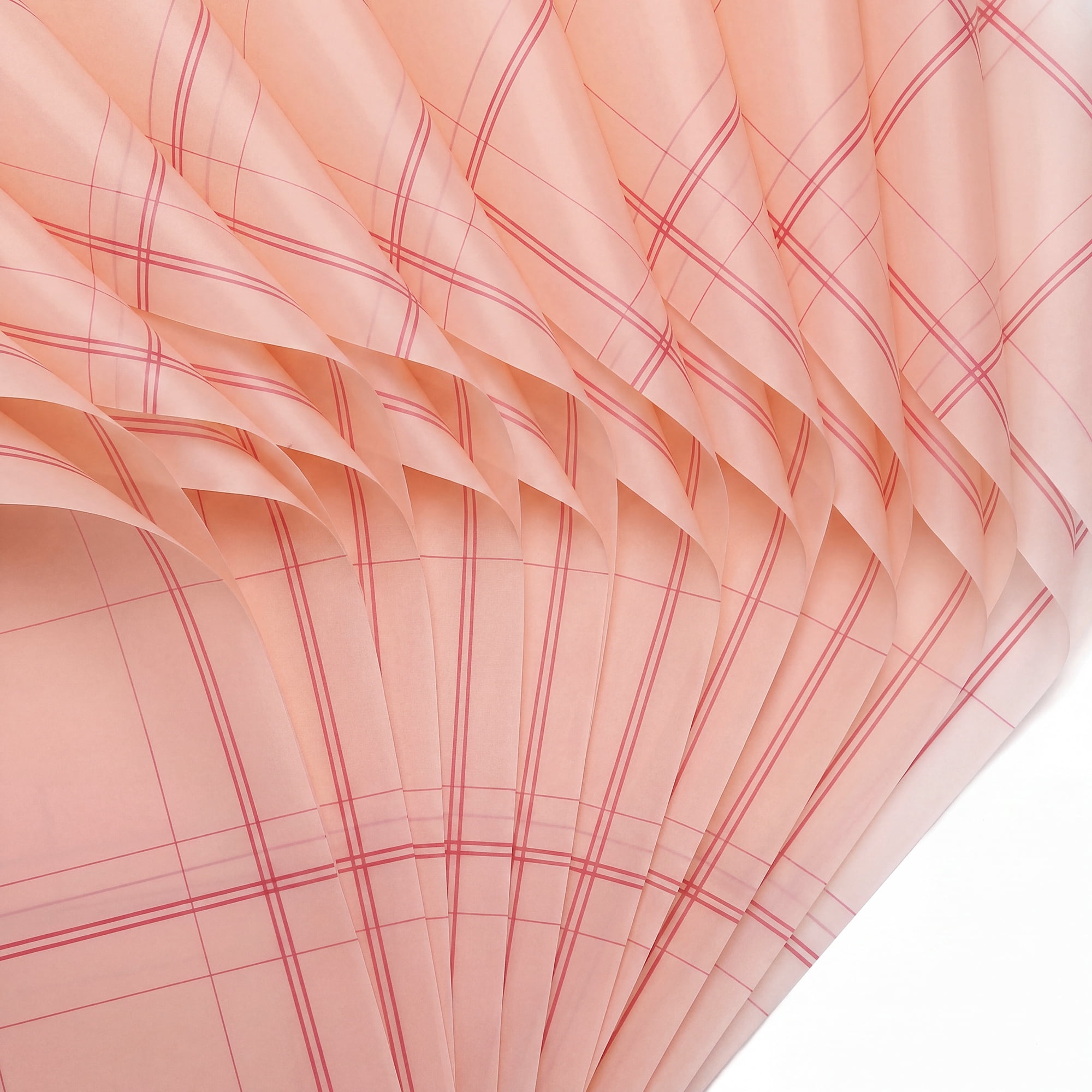 Unique Bargains Luxury Plaid Waterproof Gift Wrap Paper for Bouquets Pink 22.4"x 22.4"