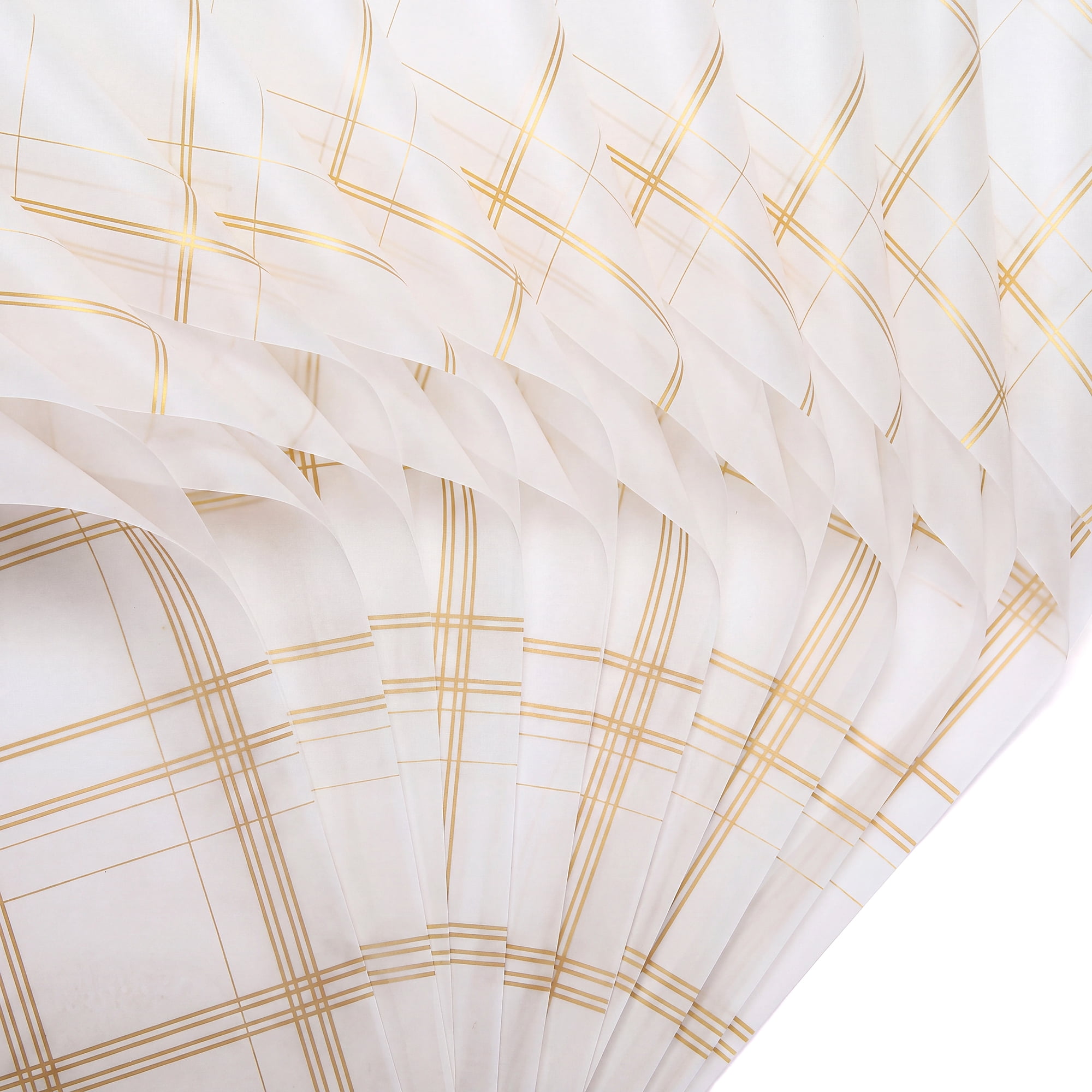 Unique Bargains Luxury Plaid Waterproof Gift Wrap Paper for Bouquets White 22.4"x 22.4"