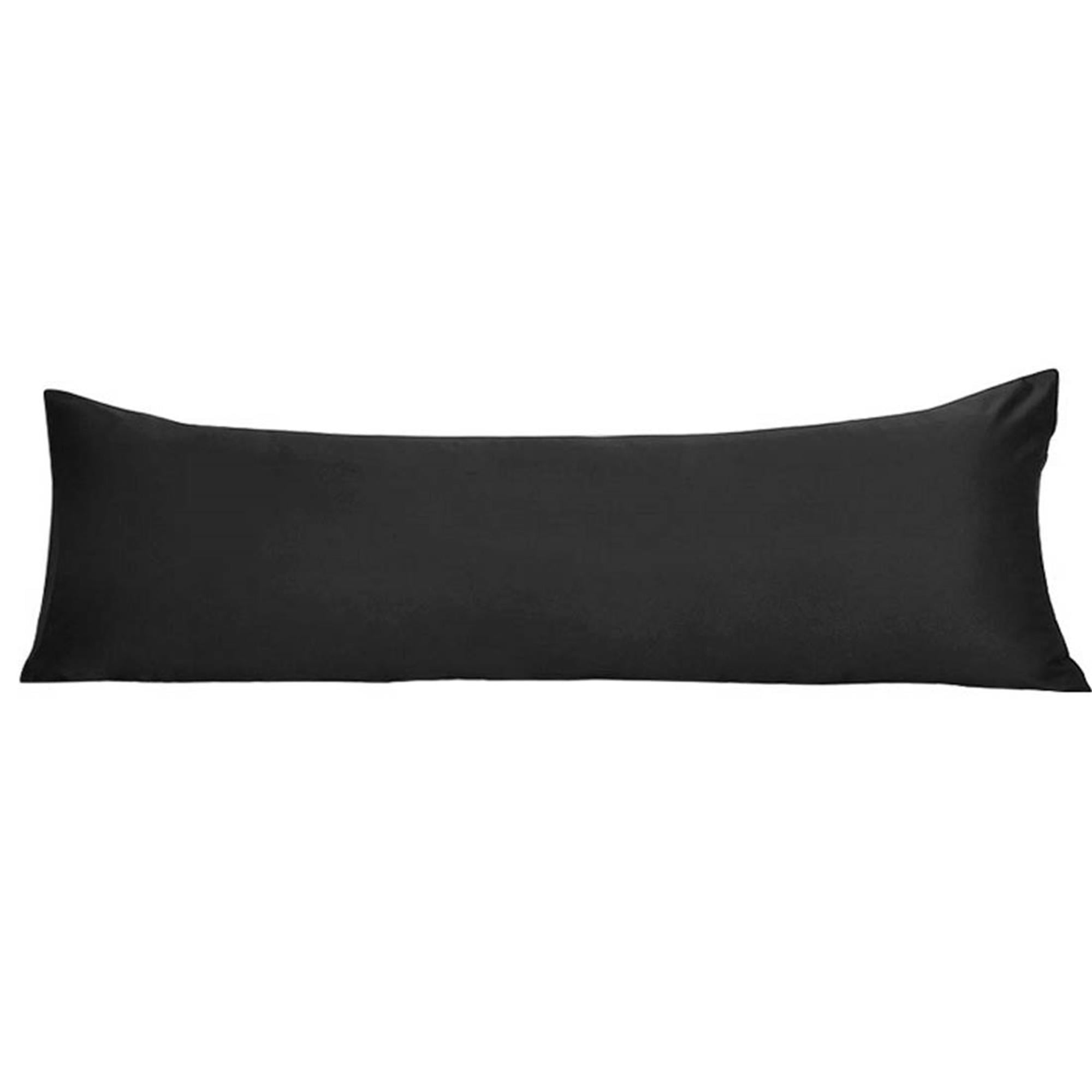 Unique Bargains Luxury Silky Satin Body Pillow Case, 20" x 48", Black
