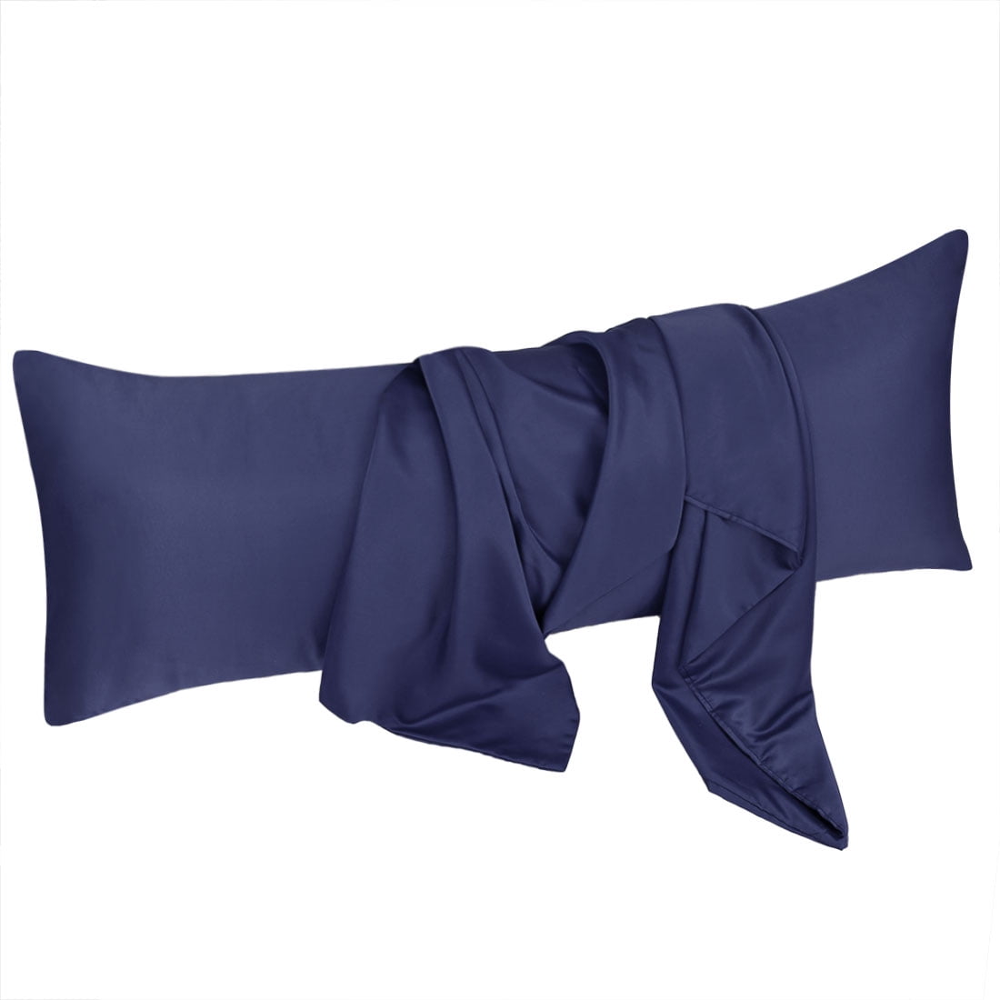 Unique Bargains Luxury Silky Satin Body Pillow Case, 20" x 72", Navy