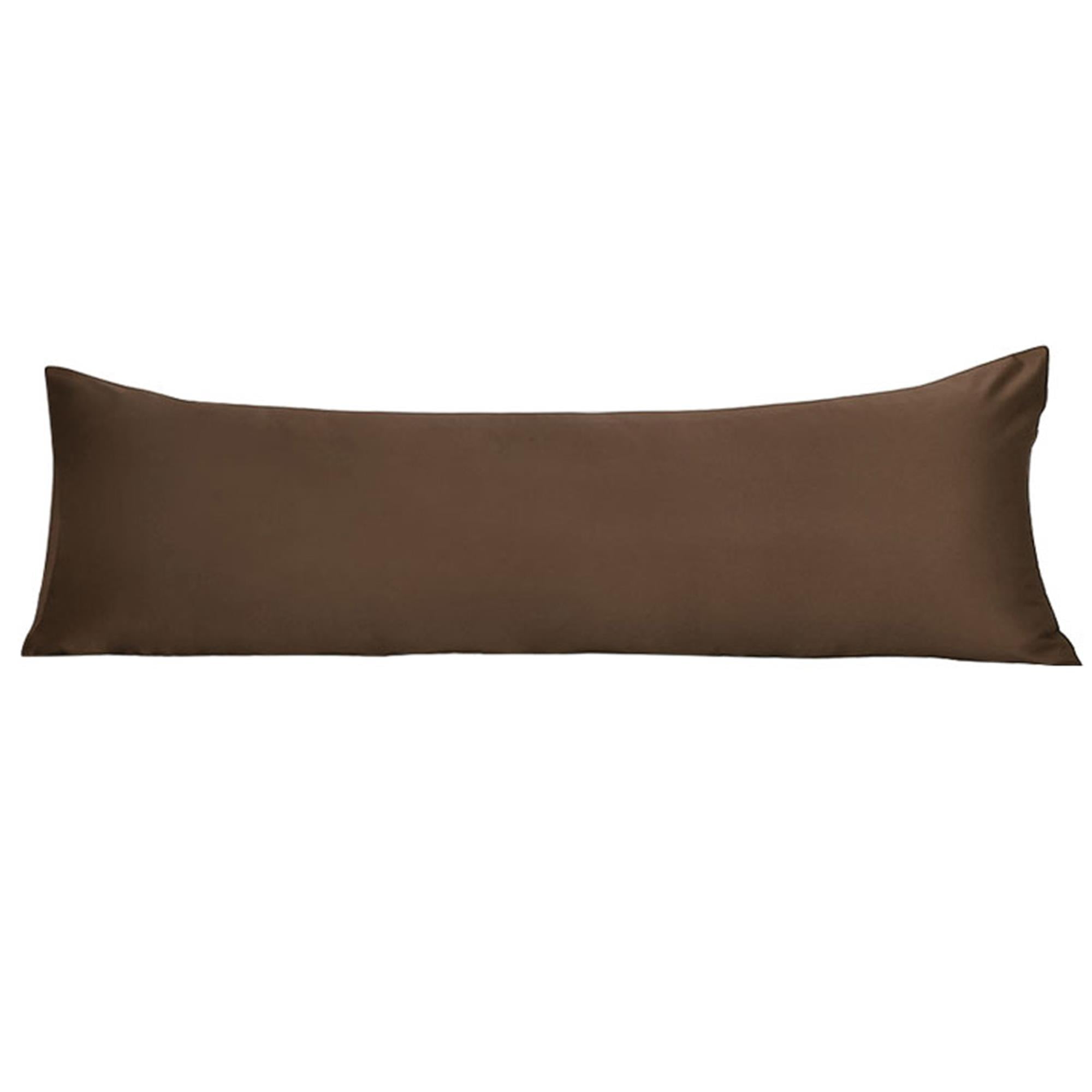 Unique Bargains Luxury Silky Satin Body Pillow Case Brown 20" x 60