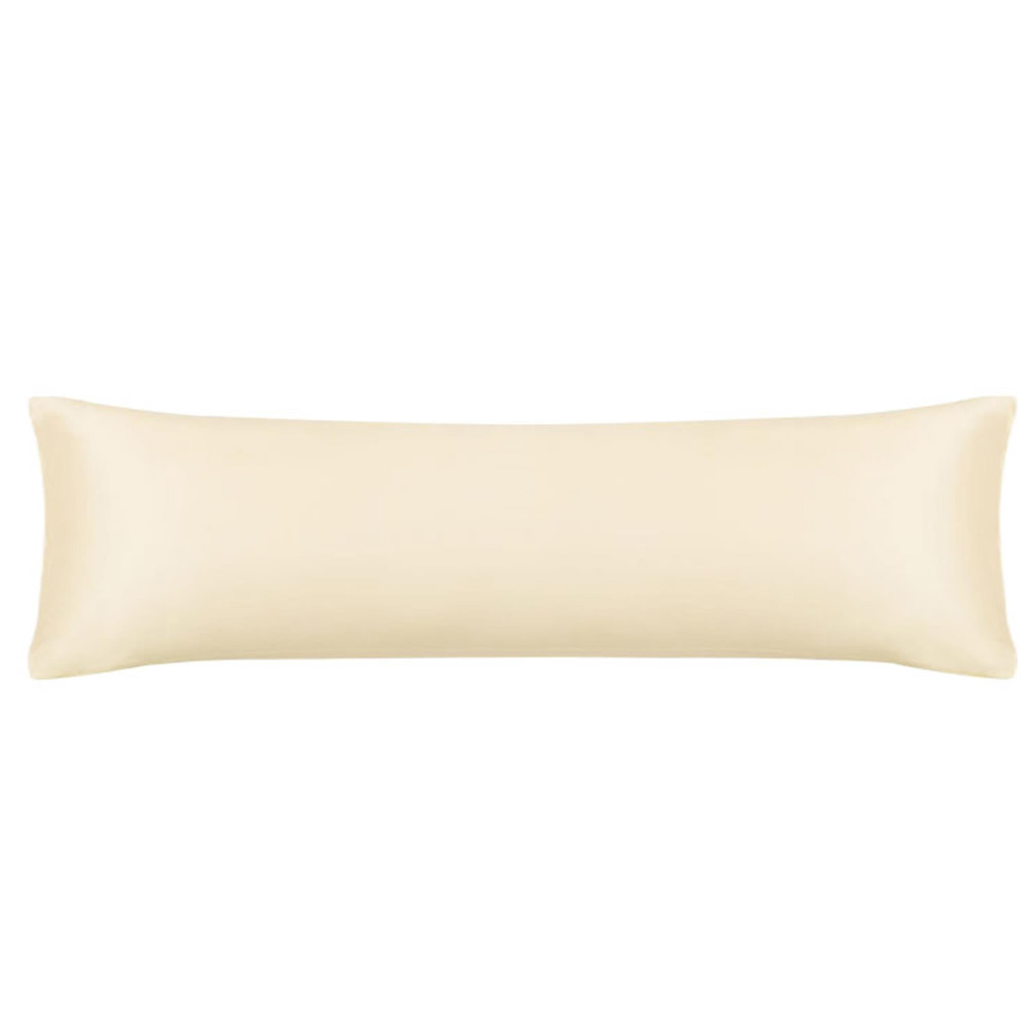 Unique Bargains Luxury Silky Satin Body Pillow Case Cream 20" x 72