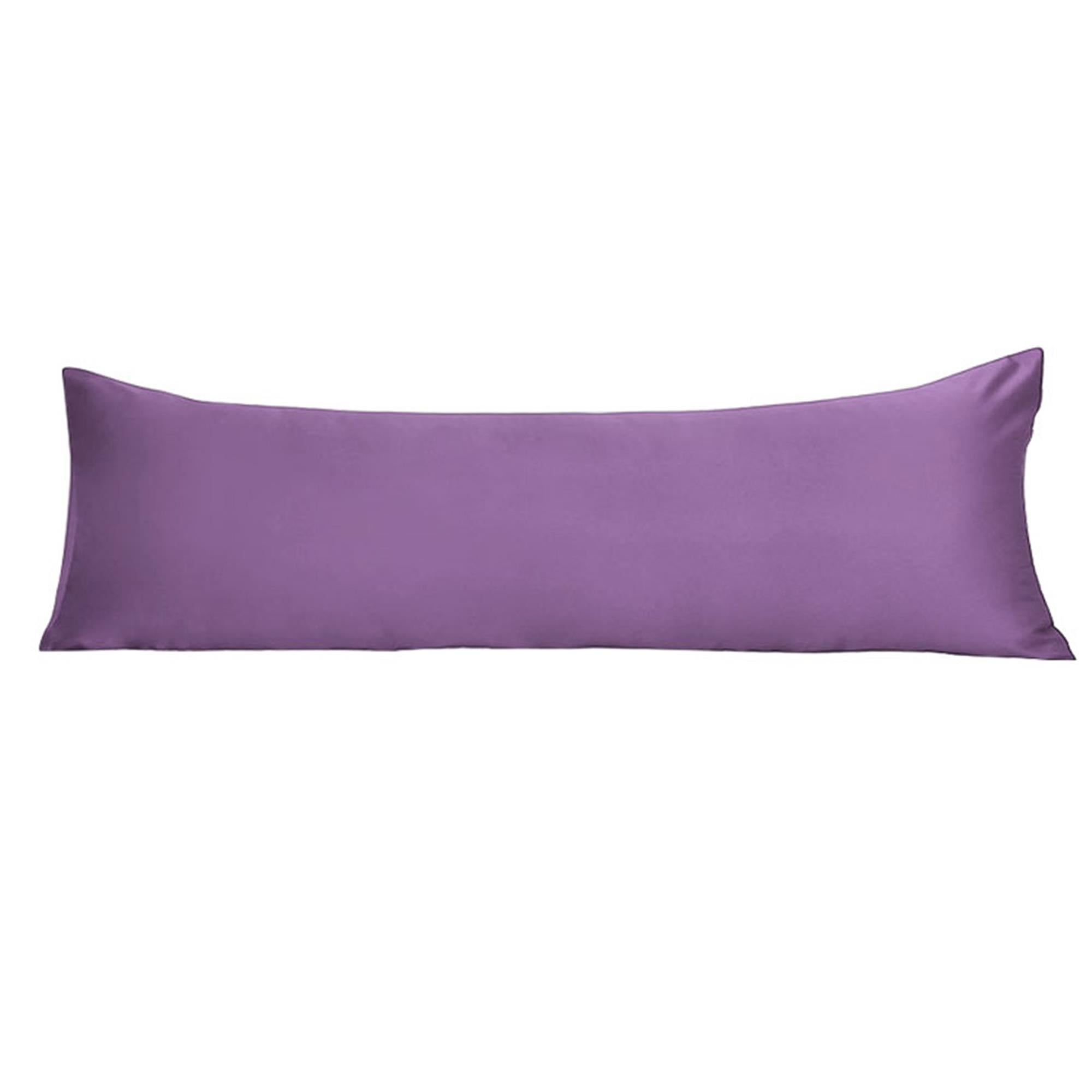 Unique Bargains Luxury Silky Satin Body Pillow Case Purple 20" x 54"
