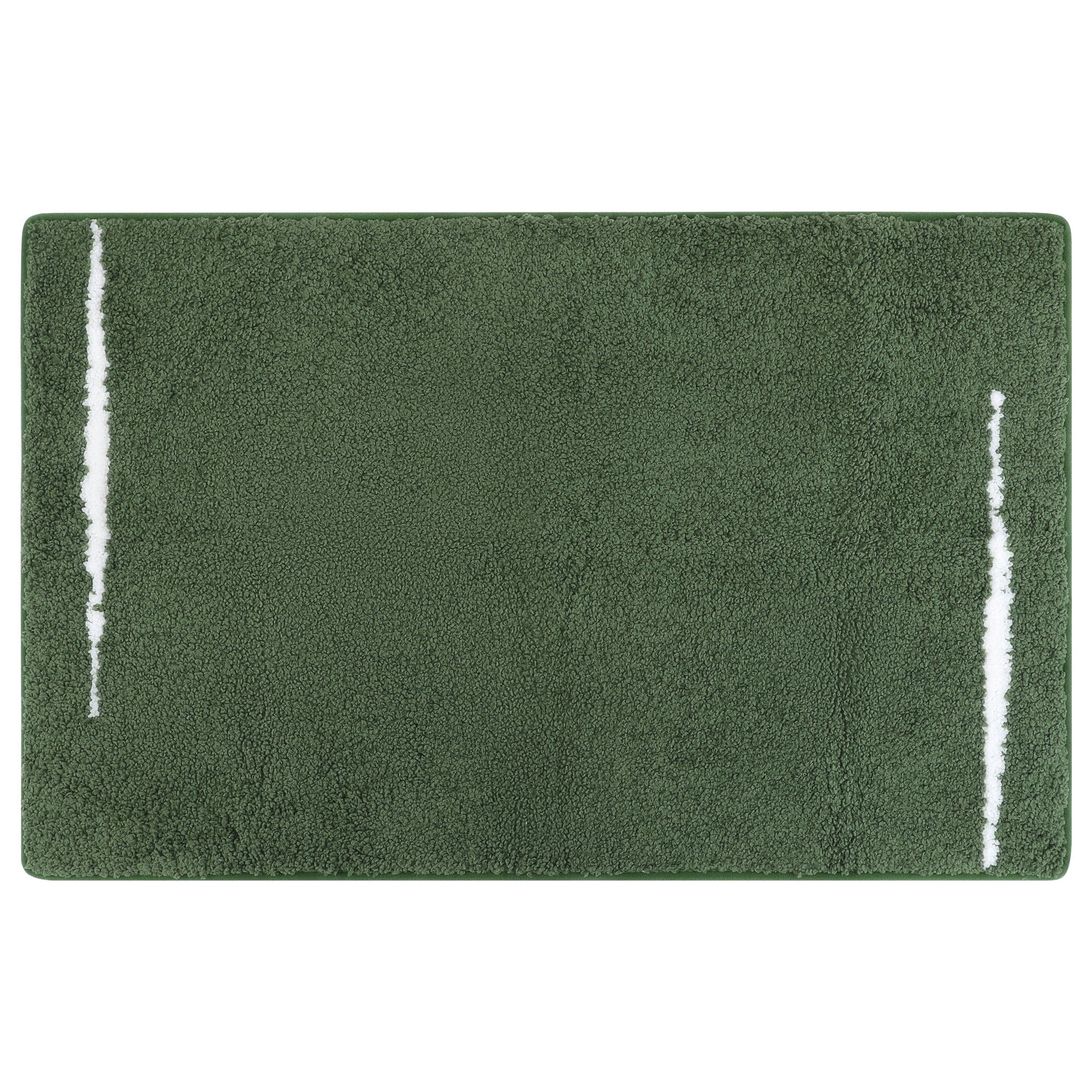 Unique Bargains Luxury Soft Shaggy Absorbent Microfiber Bath Mat Dark Green 24" x 16"