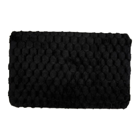 Unique Bargains Luxury Ultra Soft Absorbent Microfiber Bath Mat Non Slip Black 32" x 20"