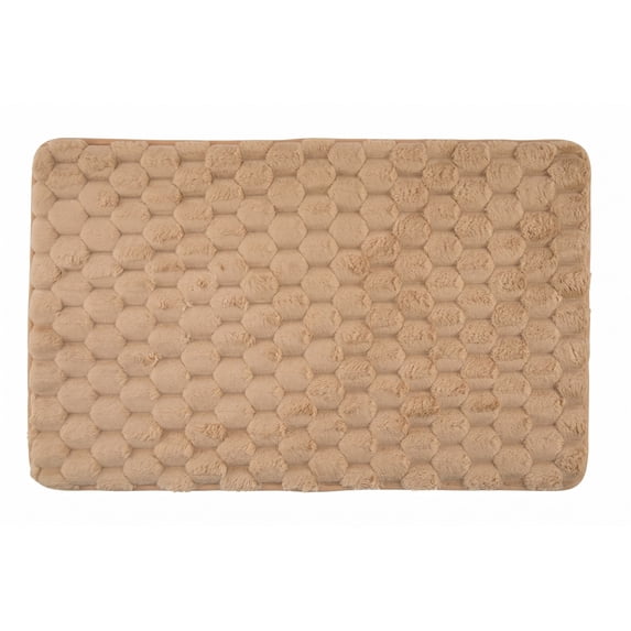 Unique Bargains Luxury Ultra Soft Absorbent Microfiber Bath Mat Non Slip Khaki 24" x 16"