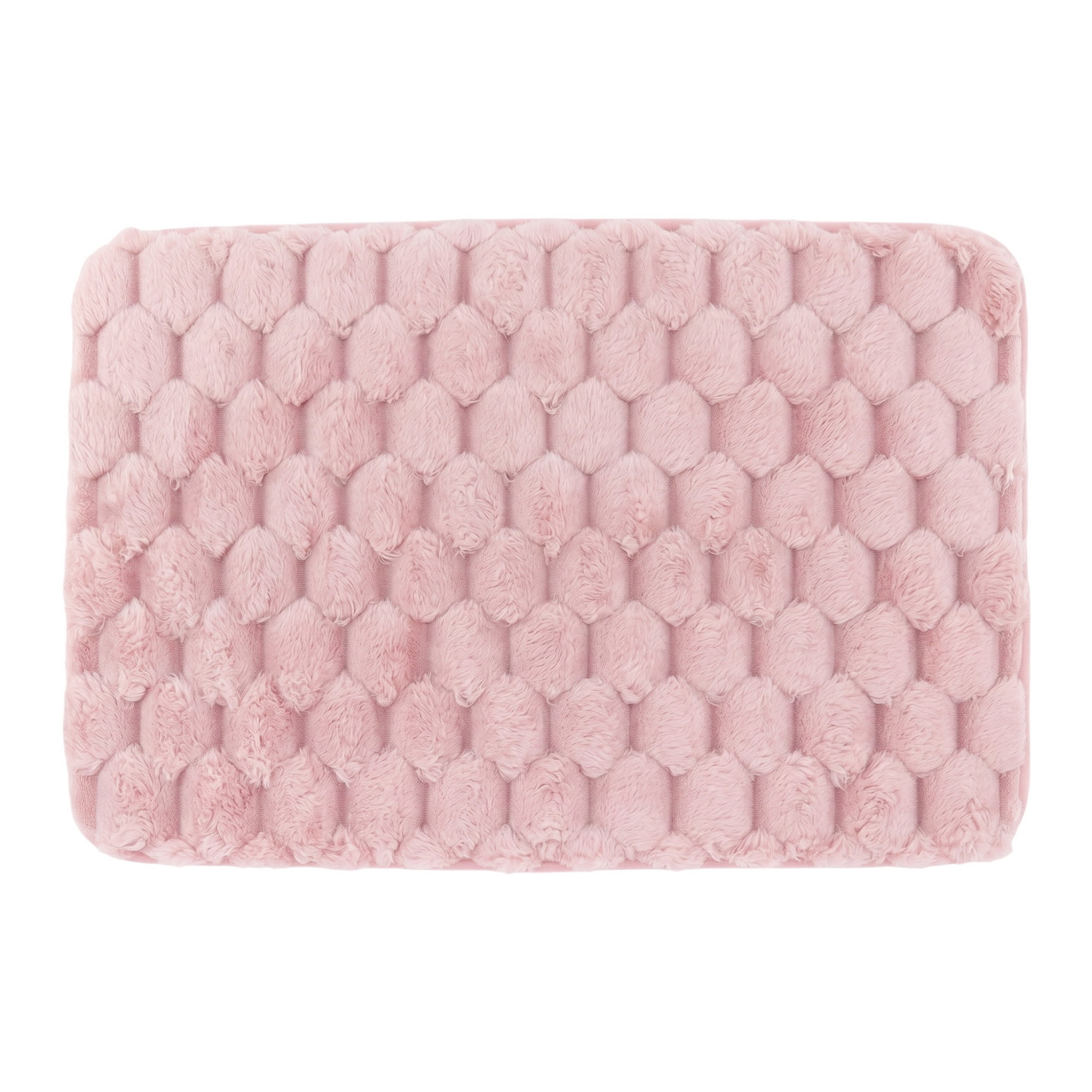 Unique Bargains Luxury Ultra Soft Absorbent Microfiber Bath Mat Non Slip Pink 24" x 16"