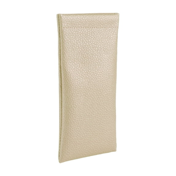 Unique Bargains Lychee Pattern Eyeglasses Bag Portable Eyeglasses Storage 7.09"x3.54" Gold Tone