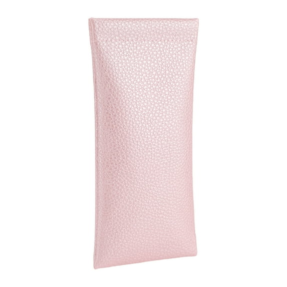 Unique Bargains Lychee Pattern Eyeglasses Bag Portable Eyeglasses Storage 7.09"x3.54" Light Pink
