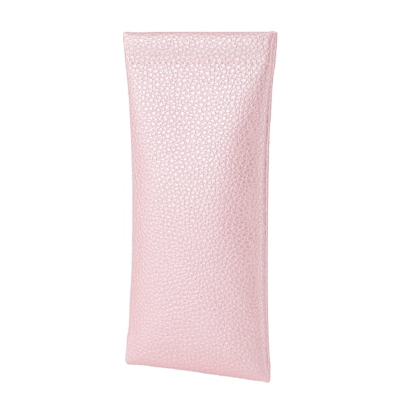 Unique Bargains Lychee Pattern Eyeglasses Bag Portable Eyeglasses Storage Case Light Pink