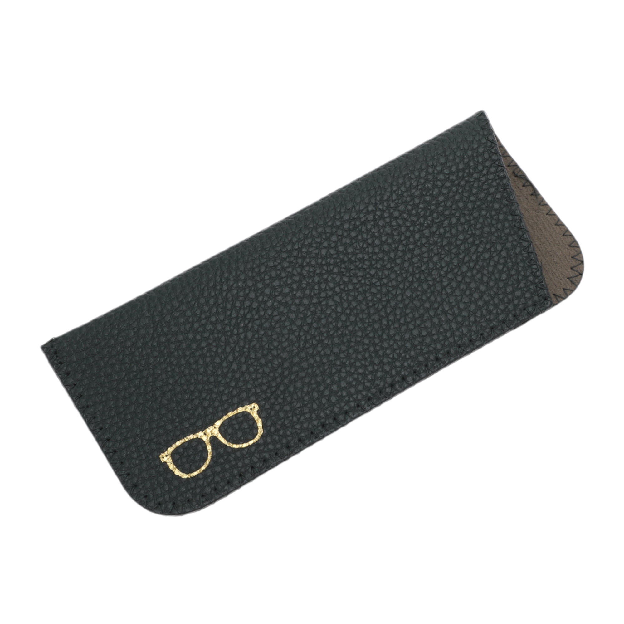 Unique Bargains Lychee Pattern Eyeglasses Case Portable Eyeglasses Storage Deep Green