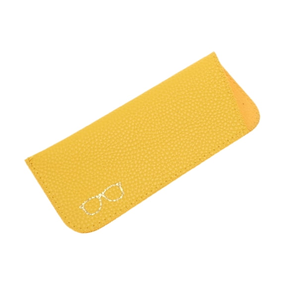 Unique Bargains Lychee Pattern Eyeglasses Case Portable Eyeglasses Storage Yellow