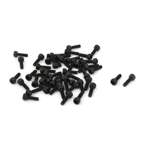 Unique Bargains M1.6 x 5 Alloy Steel Hex Bolt Socket Head Cap Machine Screws Black 50 Pcs