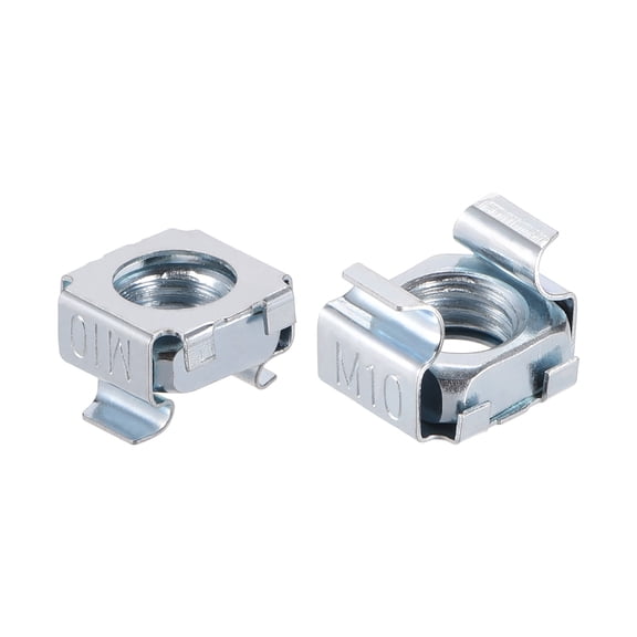 Unique Bargains M10 Cage Nuts for Server Rack Furniture Carbon Steel Zinc Plated 10Pcs