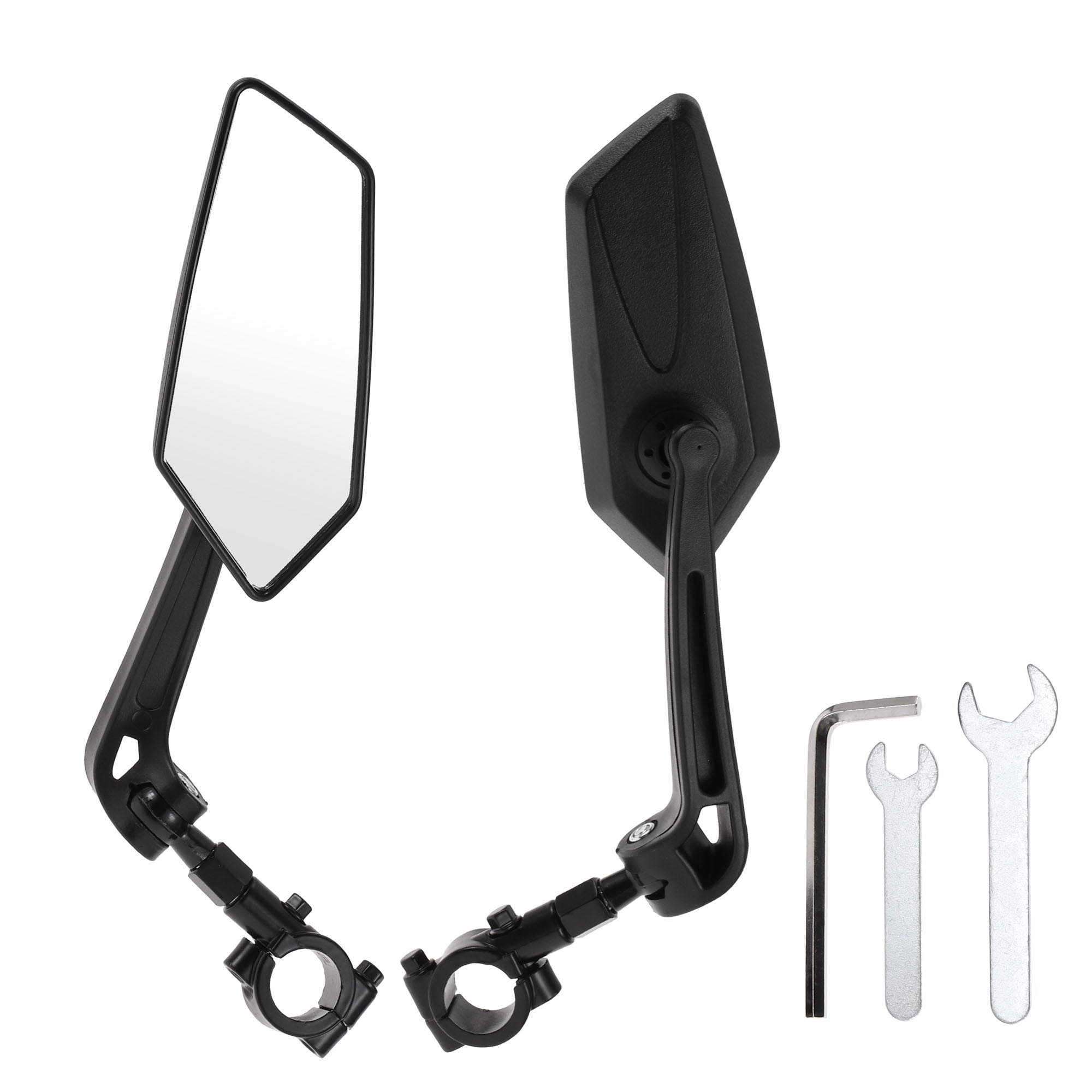 Unique Bargains M10 Motorcycle Rear View Mirrors Bar End Side Mirrors Mount Adjustable Black Plastic Prismatic Shape