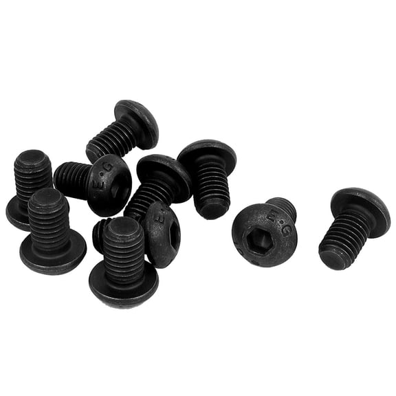 Unique Bargains M10 x 16mm Alloy Steel Hex Socket Button Head Machine Screws Black 10PCS