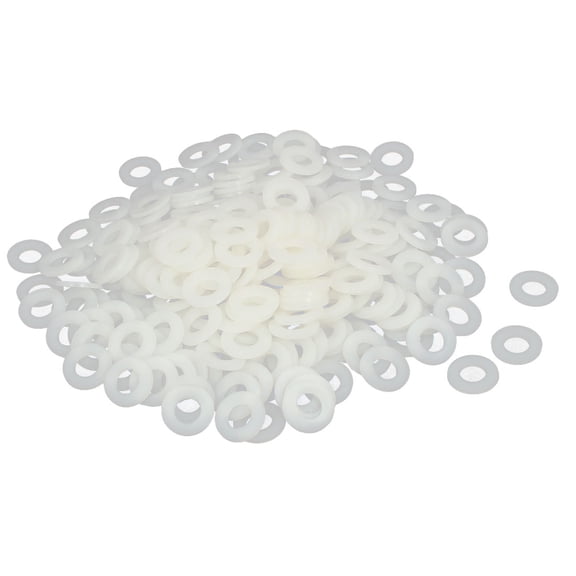 Unique Bargains M10 x 20mm x 2mm Nylon Flat Insulating Washers Spacers Fastener White 400Pcs