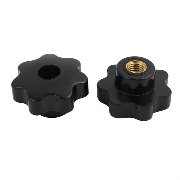 Unique Bargains M10 x 50mm Seven Pointed Star Head Copper Core Hole Clamping Knobs 2Pcs