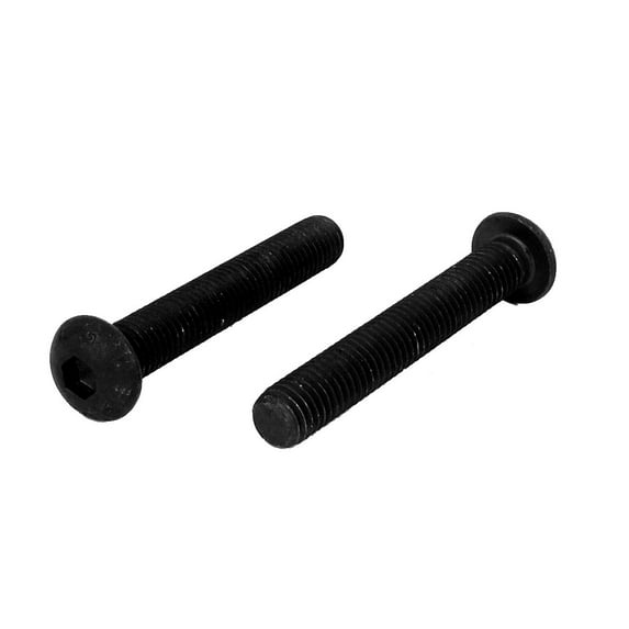 Unique Bargains M10 x 65mm Alloy Steel Hex Socket Button Head Machine Screws Black 2 Pcs