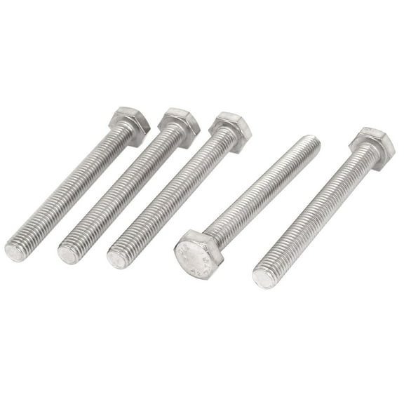 Unique Bargains M10 x 85mm A2 Stainless Steel Fully Threaded Hex Hexagon Head Screw Bolt 5 Pcs